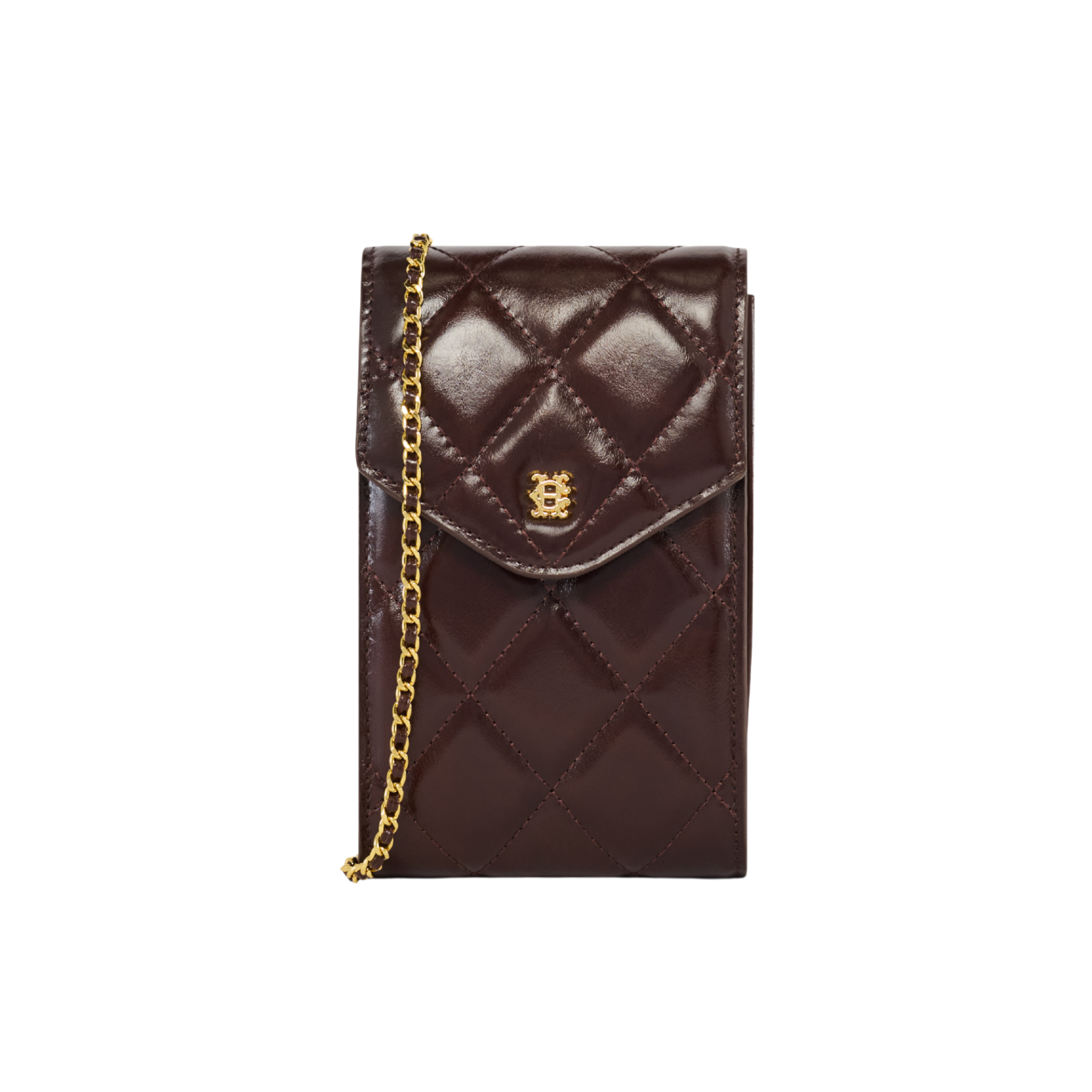 Knightsbridge Quilted Phone Pouch Chestnut