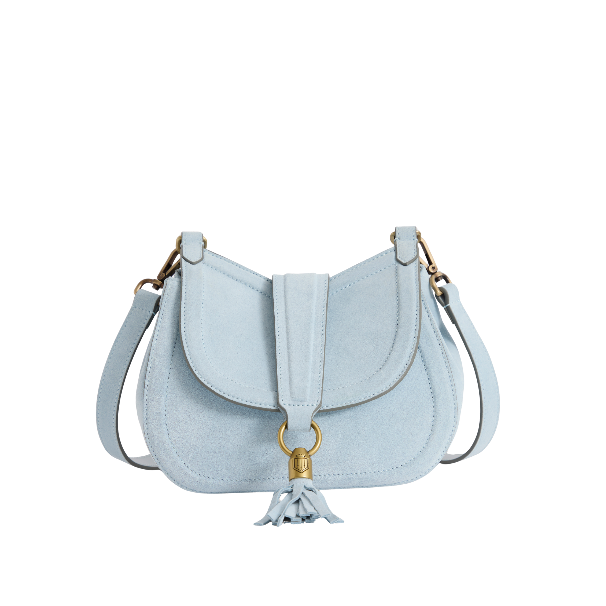 Langham Messenger Bag Sky Blue Suede