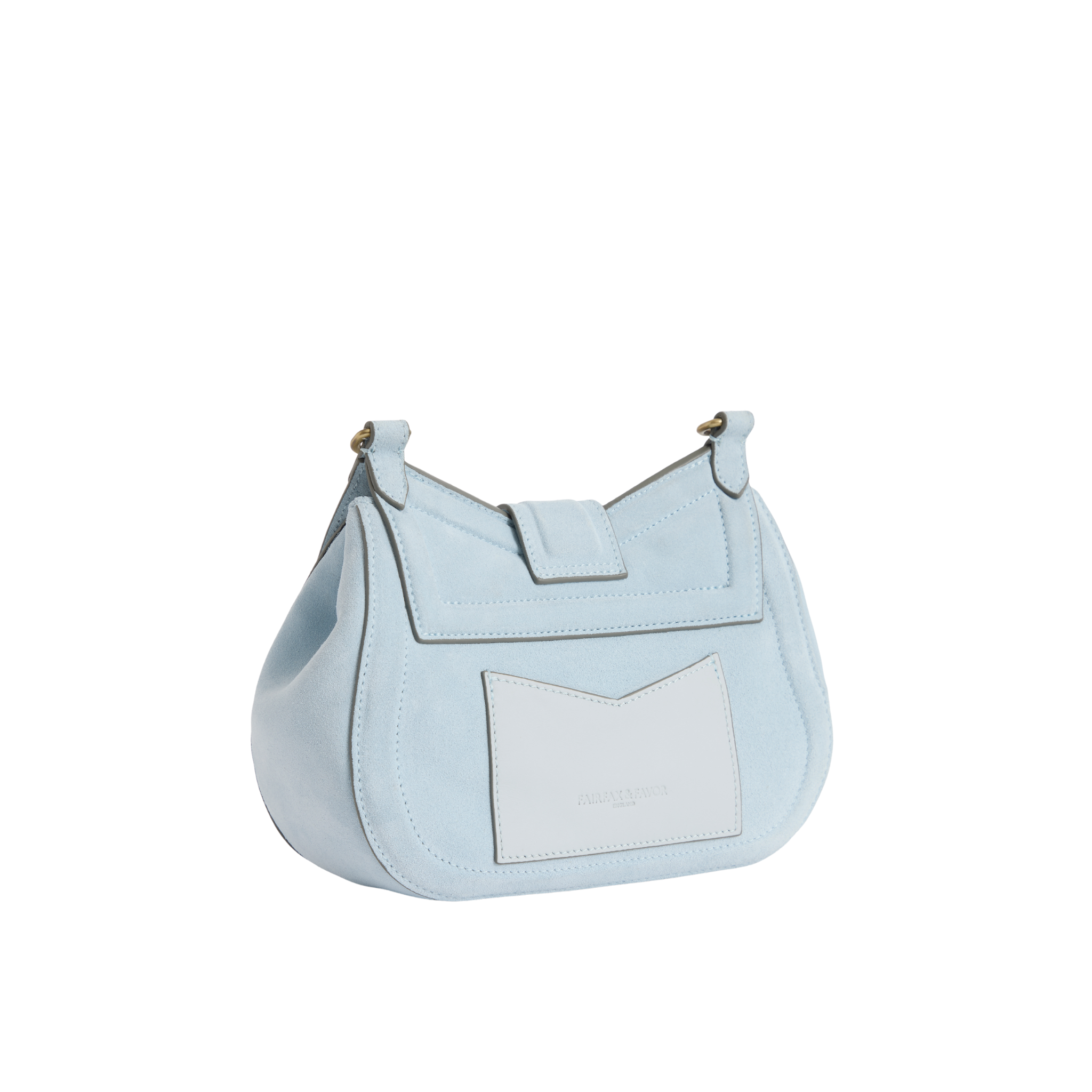 Langham Messenger Bag Sky Blue Suede