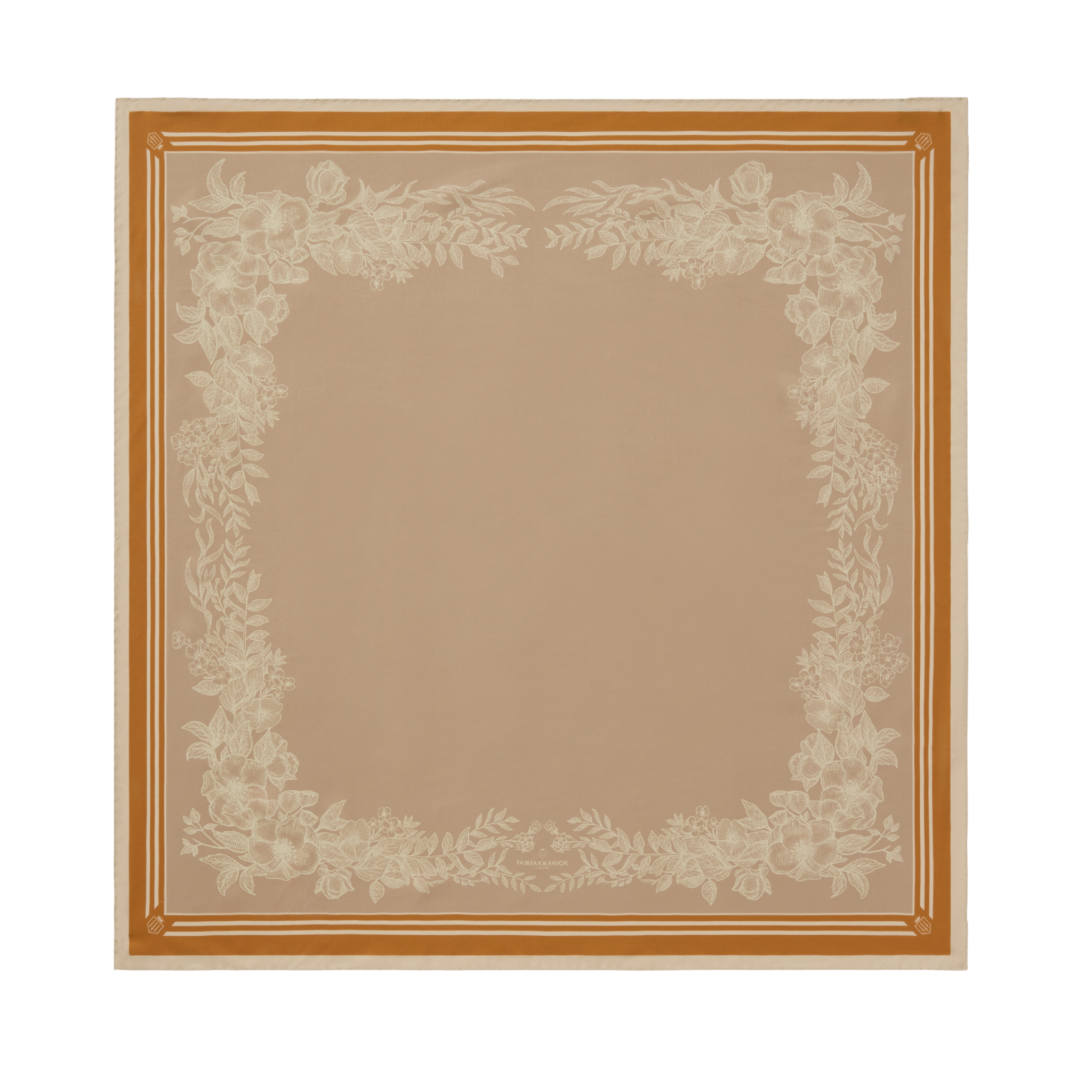 Mannington Silk Scarf Beige, Off White, Orange