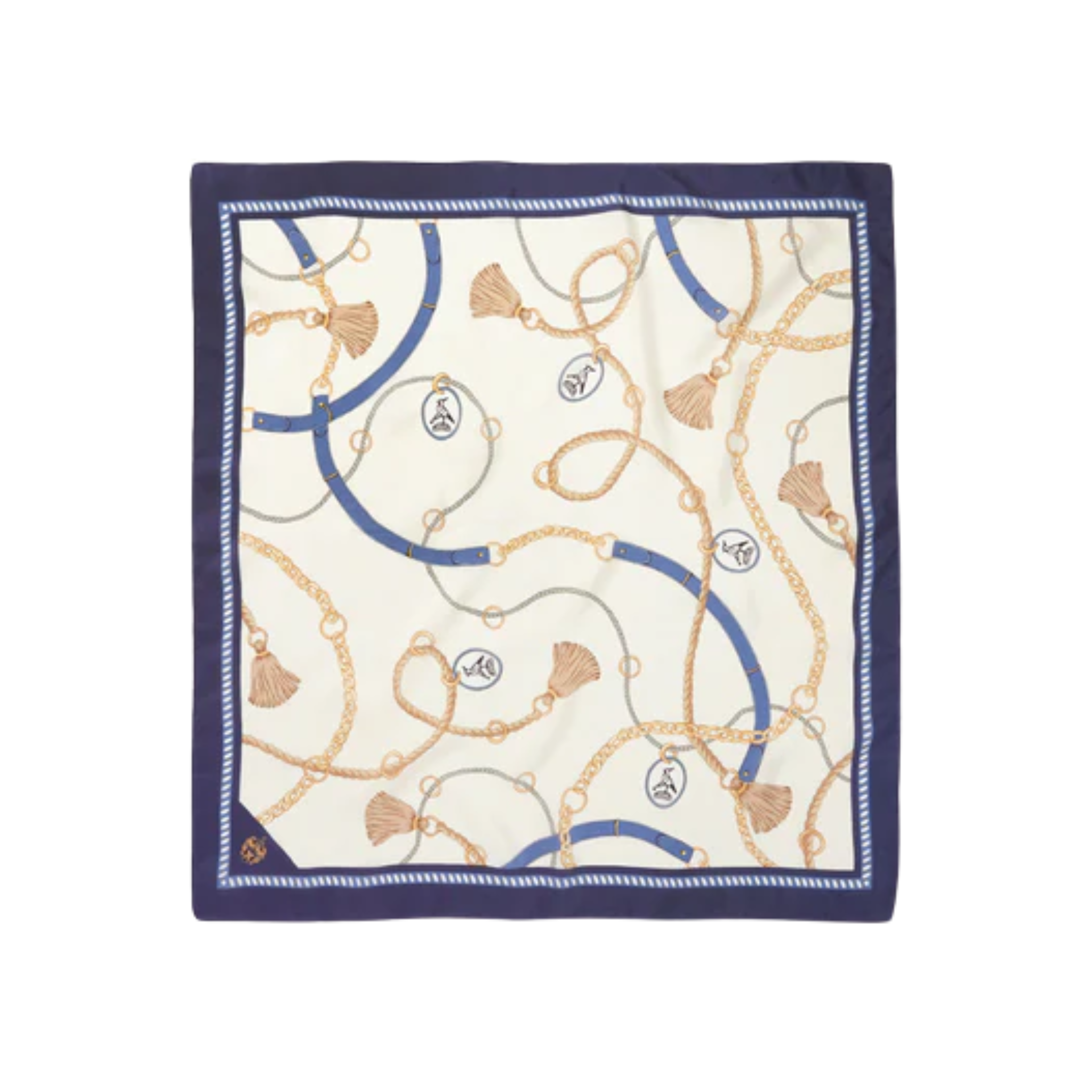 Melford Mini Silk Scarf Navy
