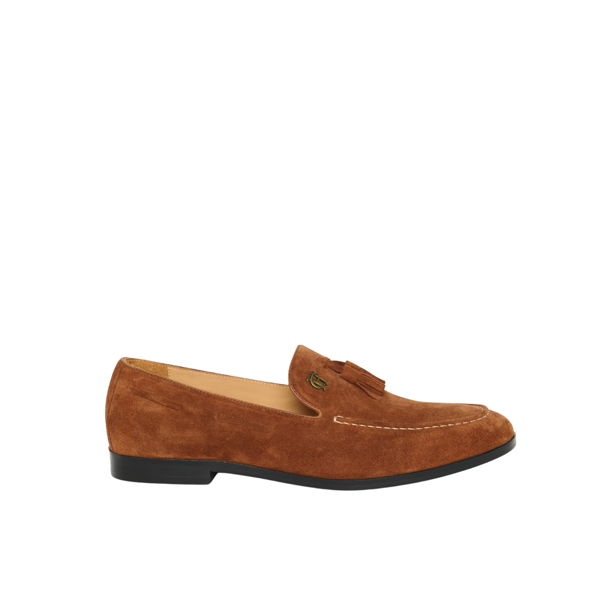 Suede Tassel Loafer Cognac