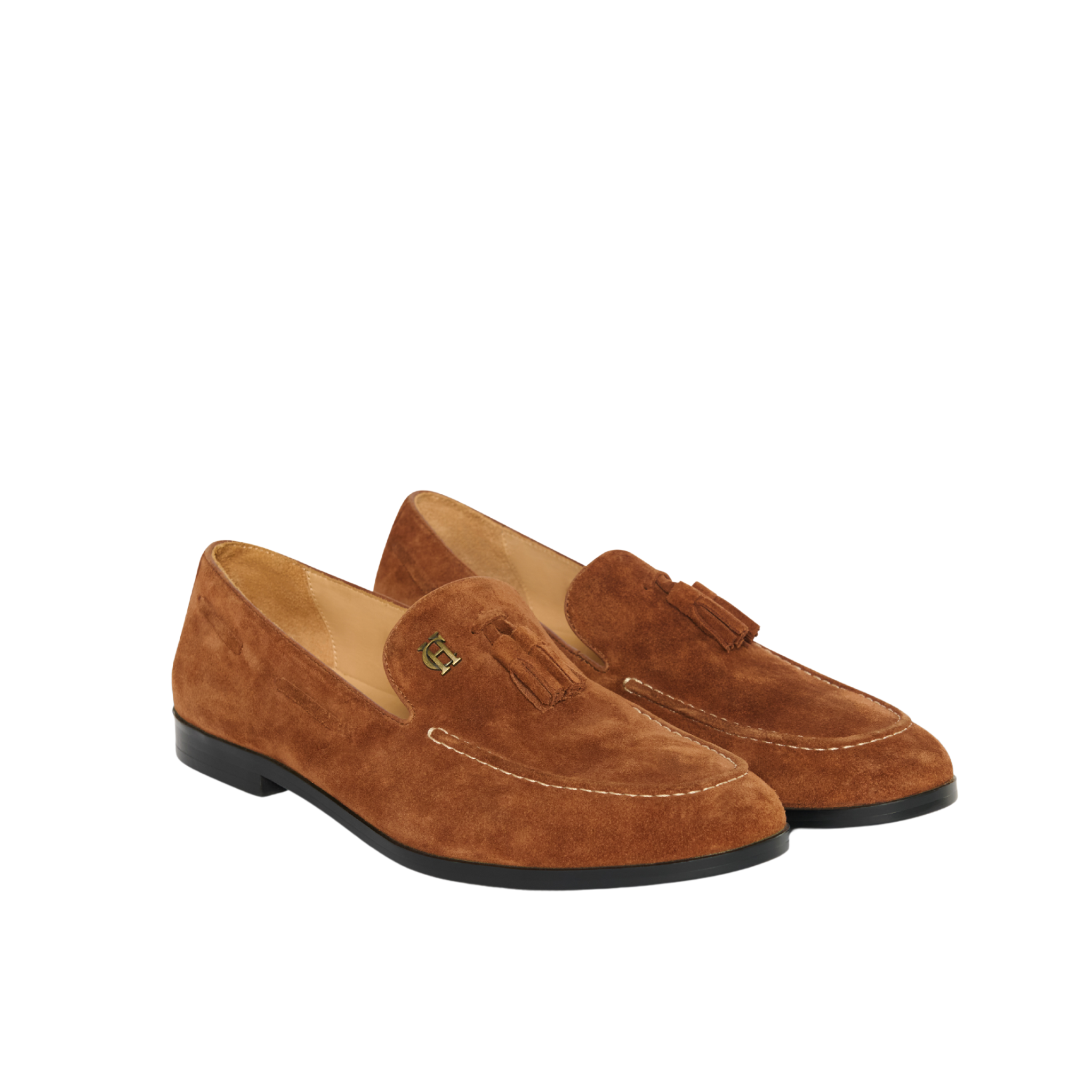 Suede Tassel Loafer Cognac