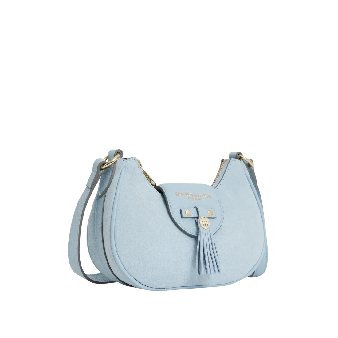 Micro Windsor Cross Body Sky Blue Suede