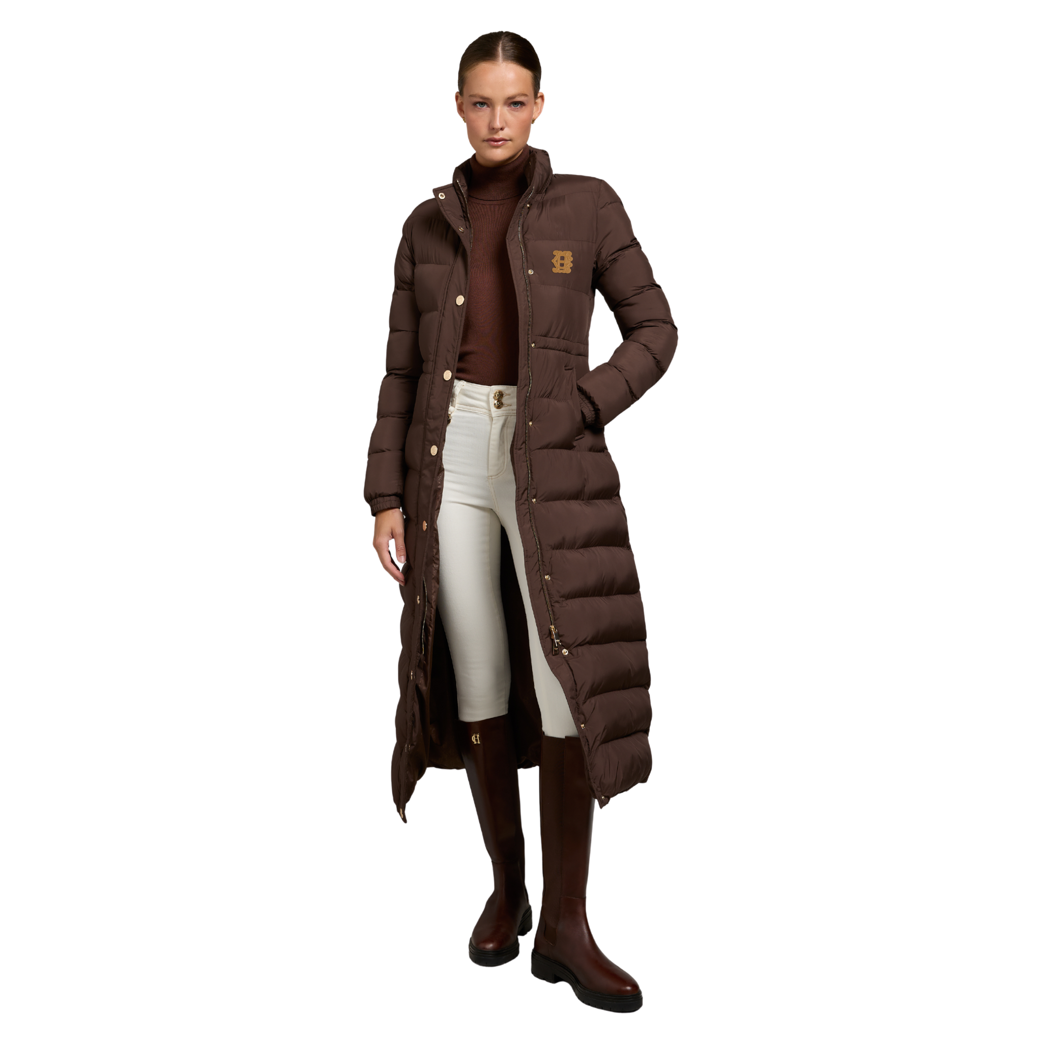Milton Longline Coat Chocolate