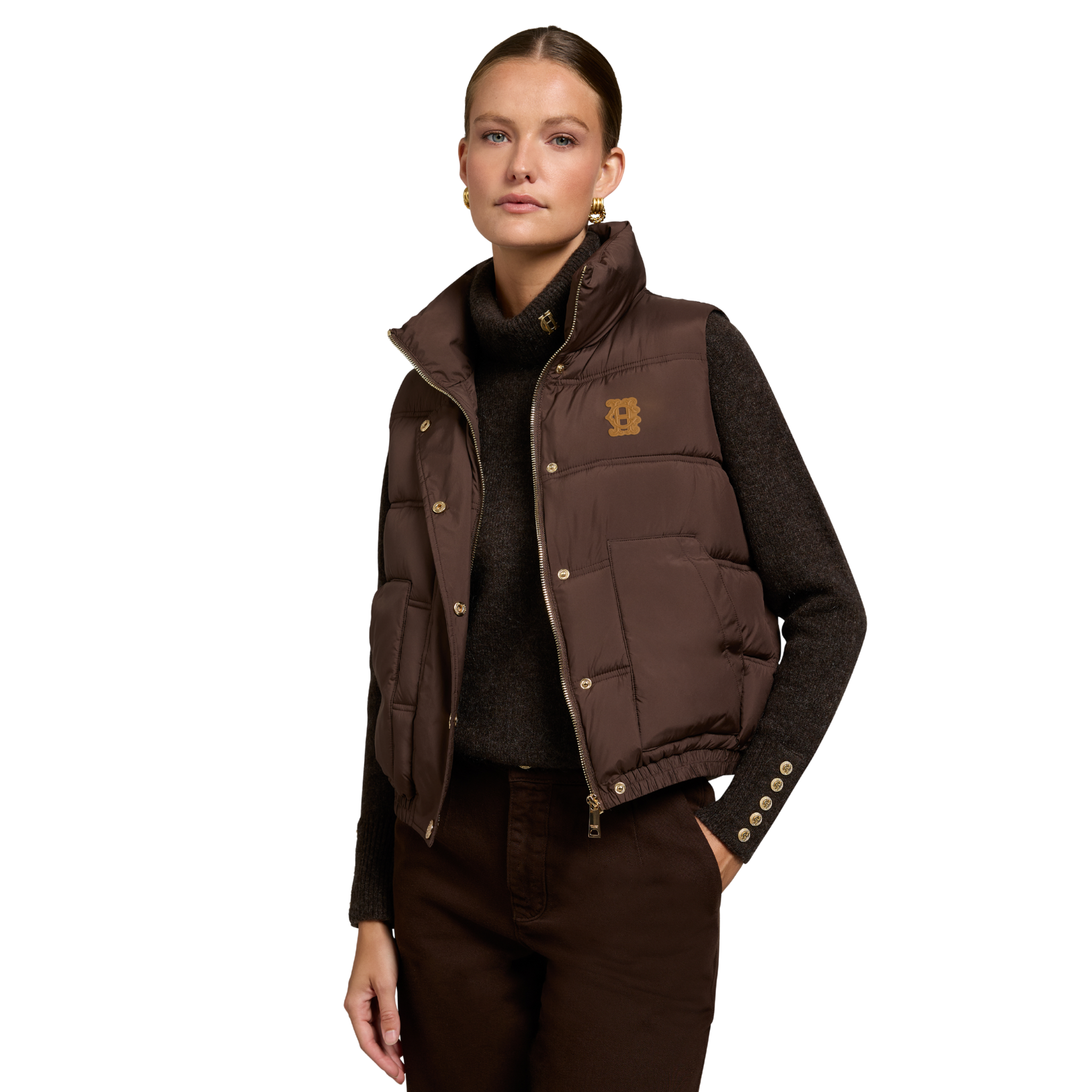 Milton Padded Gilet Chocolate