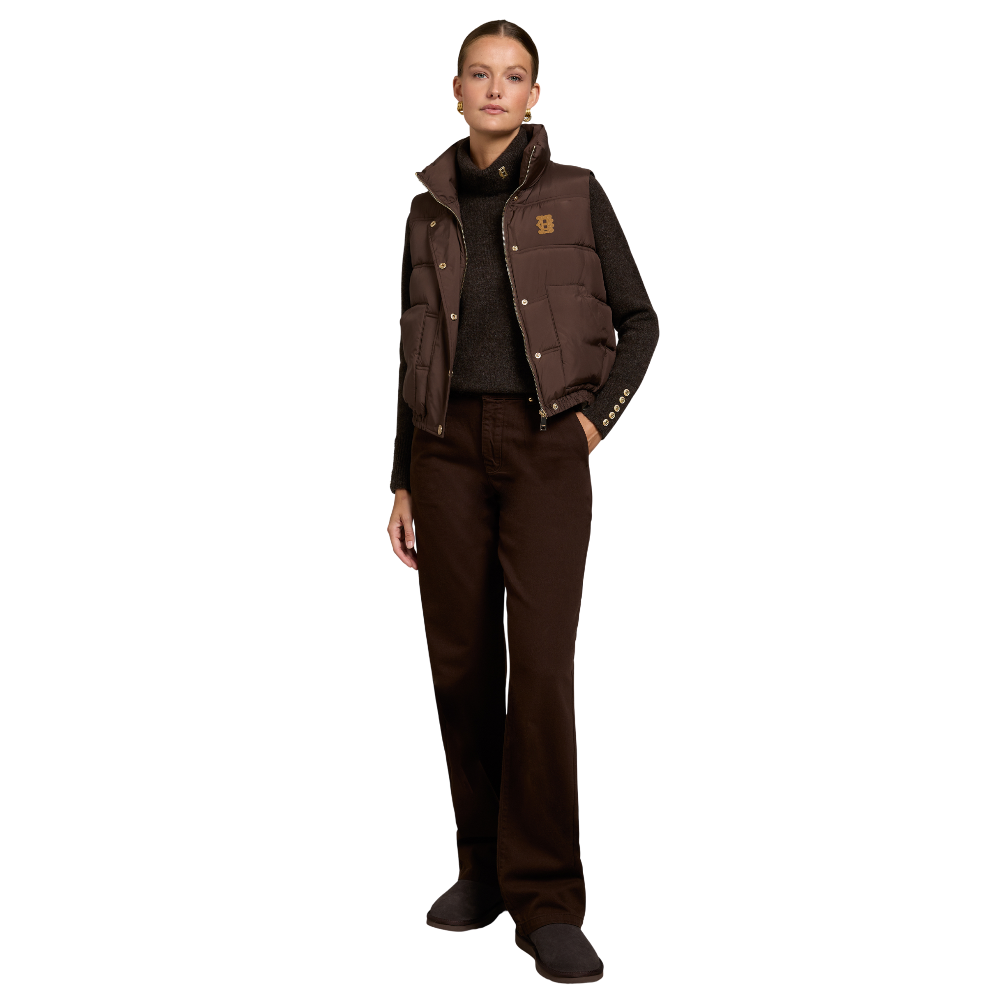 Milton Padded Gilet Chocolate