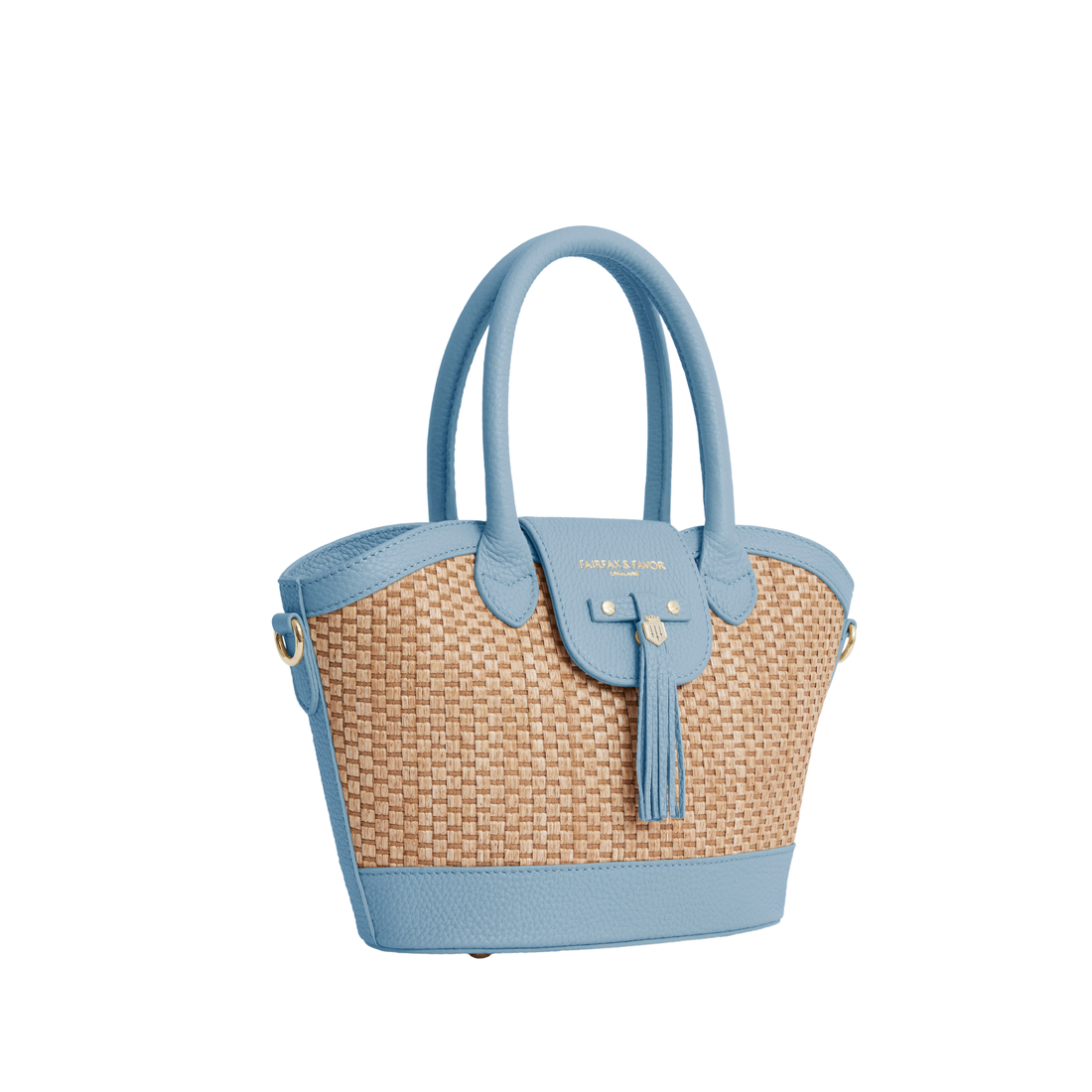 Mini Windsor Basket Bag Sky Blue Leather