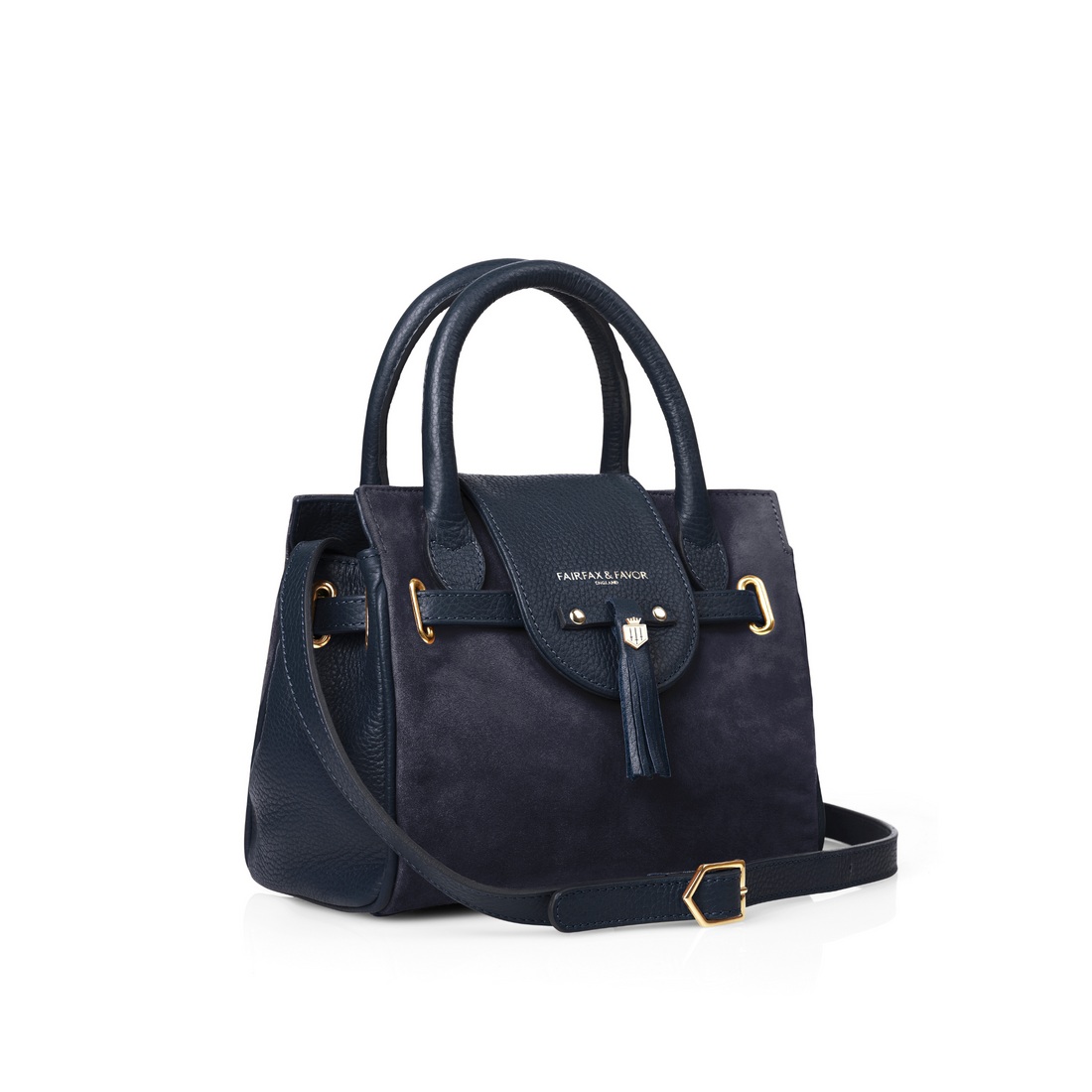 Mini Windsor Handbag Navy Suede