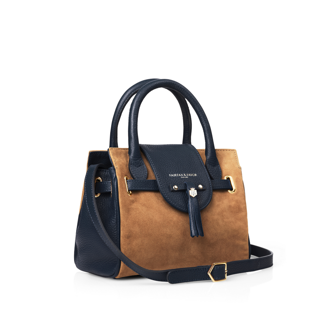 Mini Windsor Handbag Tan/Navy Suede