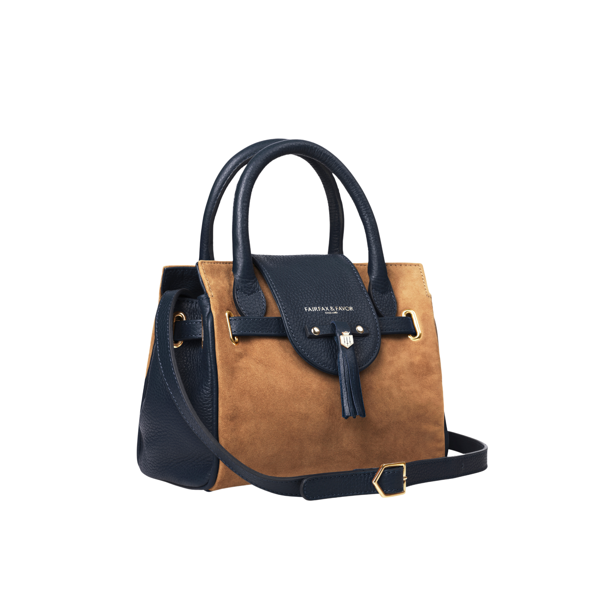 Mini Windsor Handbag Tan/Navy Suede