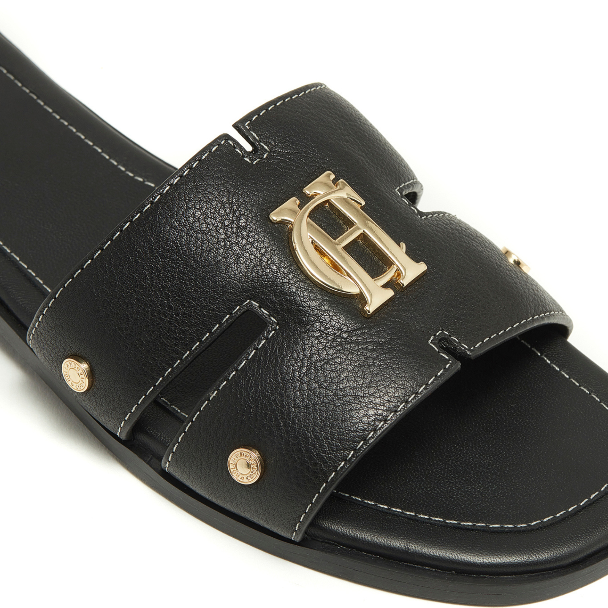 Monogram Slides Black Leather