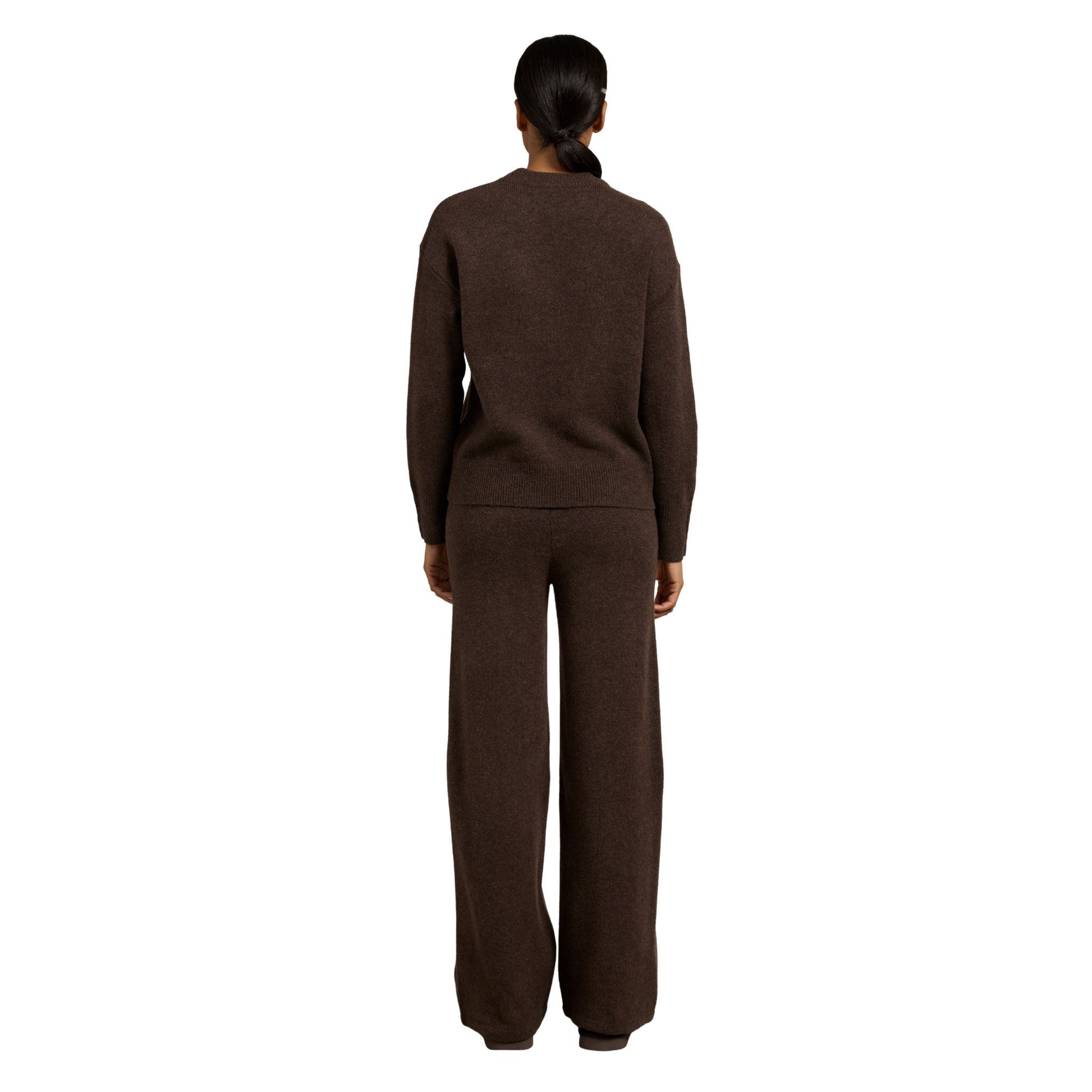 Nina Knitted Wide Leg Pant Chocolate