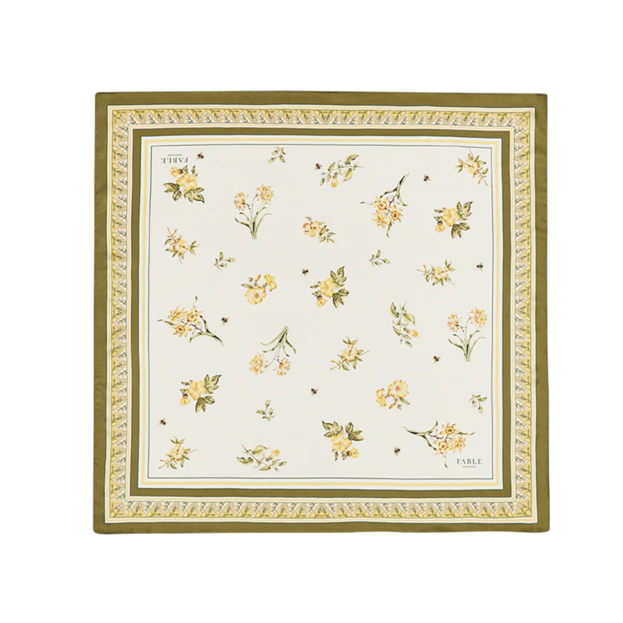 Square Scarf Nouveau Floral Yellow