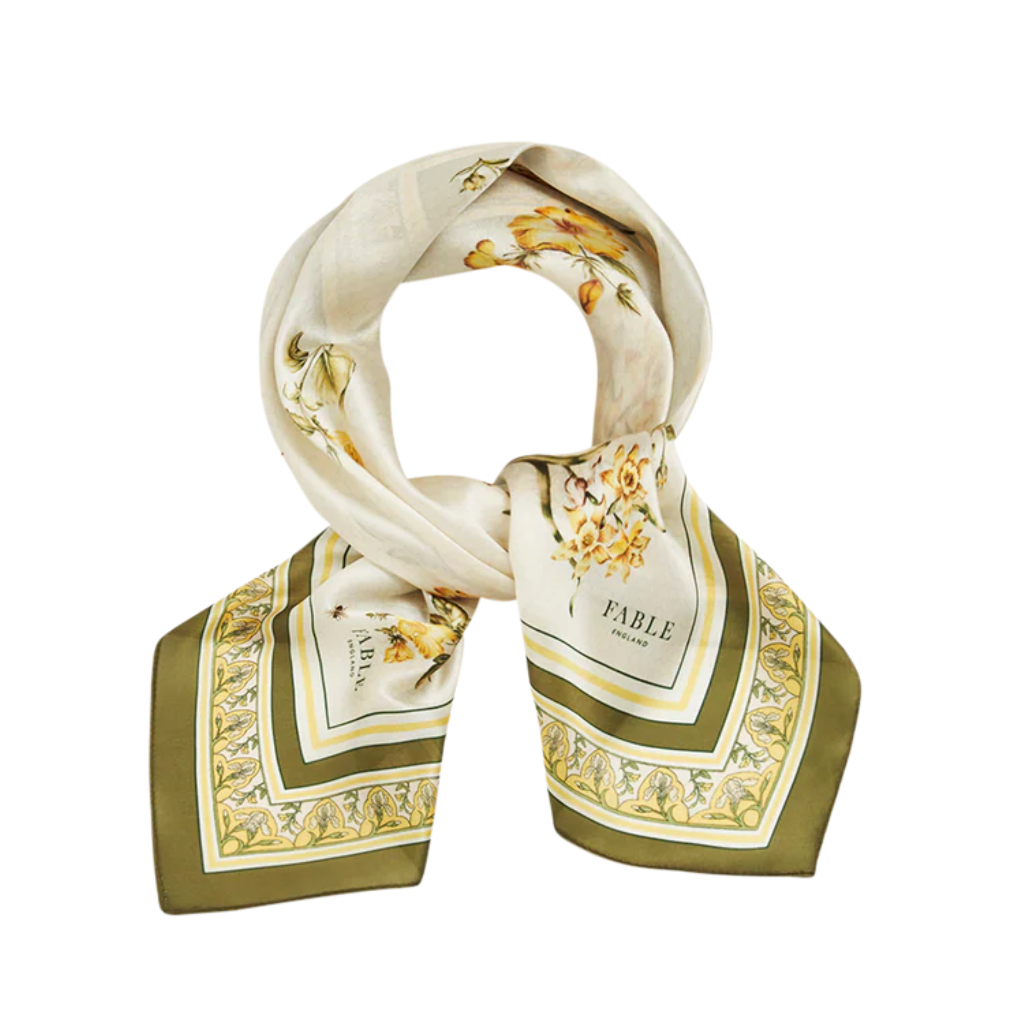 Square Scarf Nouveau Floral Yellow