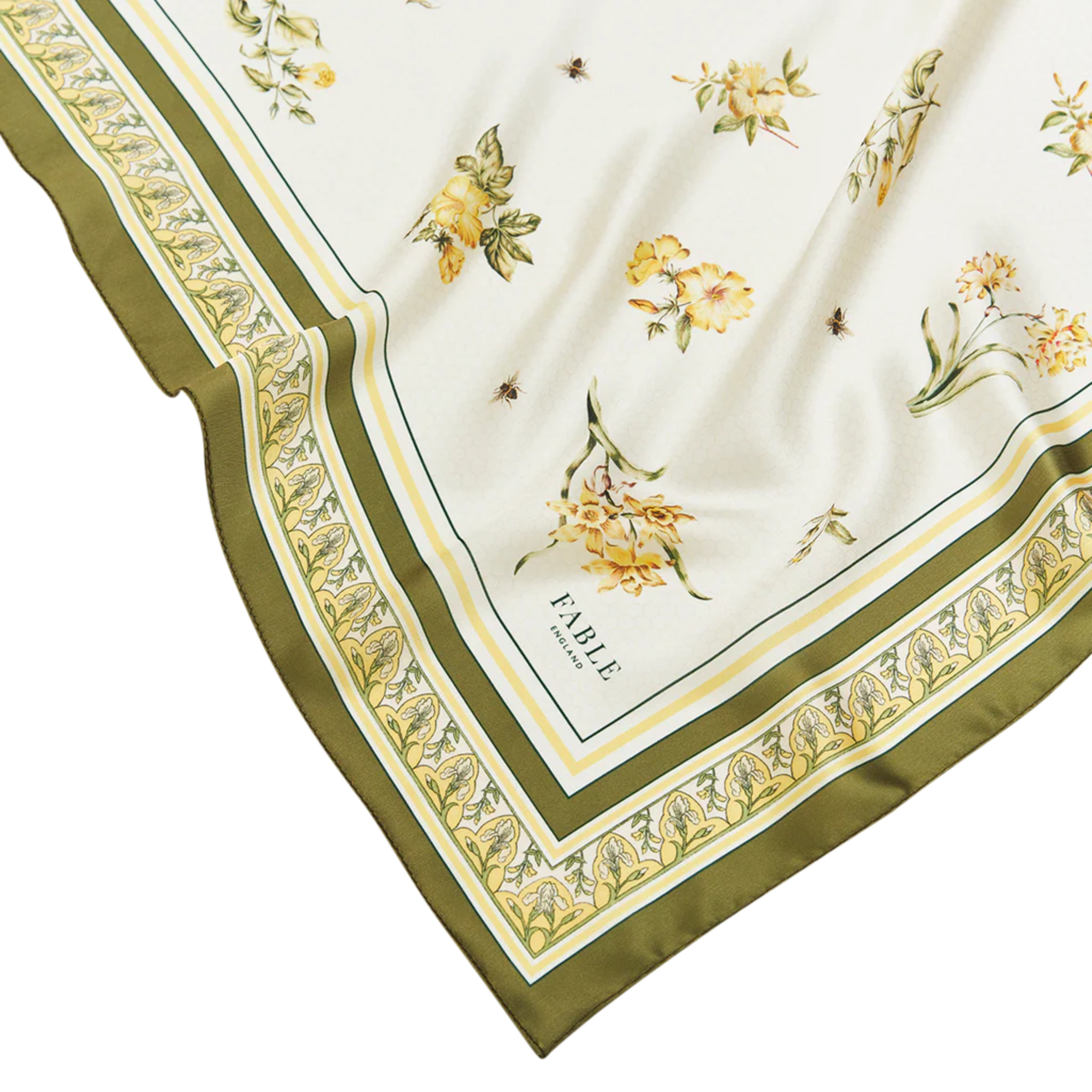 Square Scarf Nouveau Floral Yellow