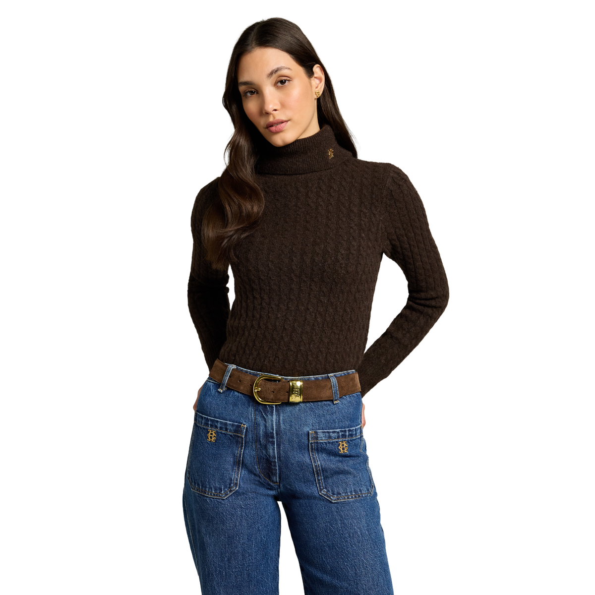 Polly Roll Neck Knit Chocolate