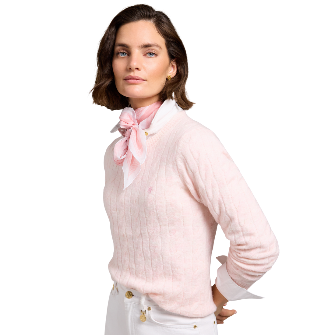 Provence Fine Silk Scarf Pink Palms