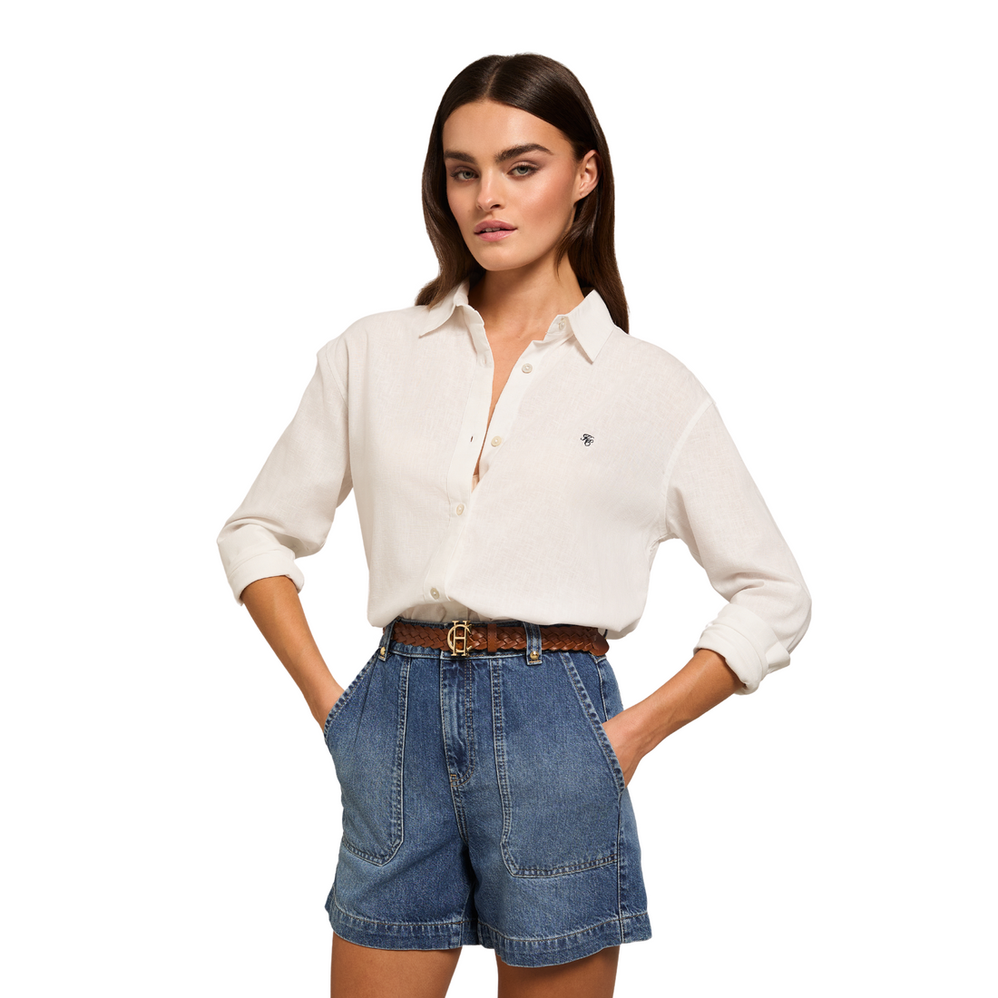 Relaxed Fit Linen Shirt Optic White