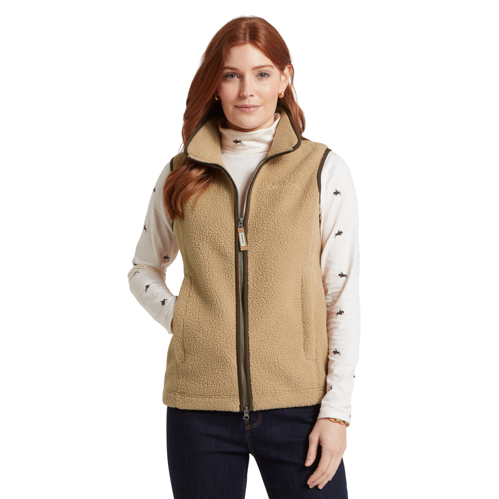 Lyndon Retro Fleece Gilet Tan