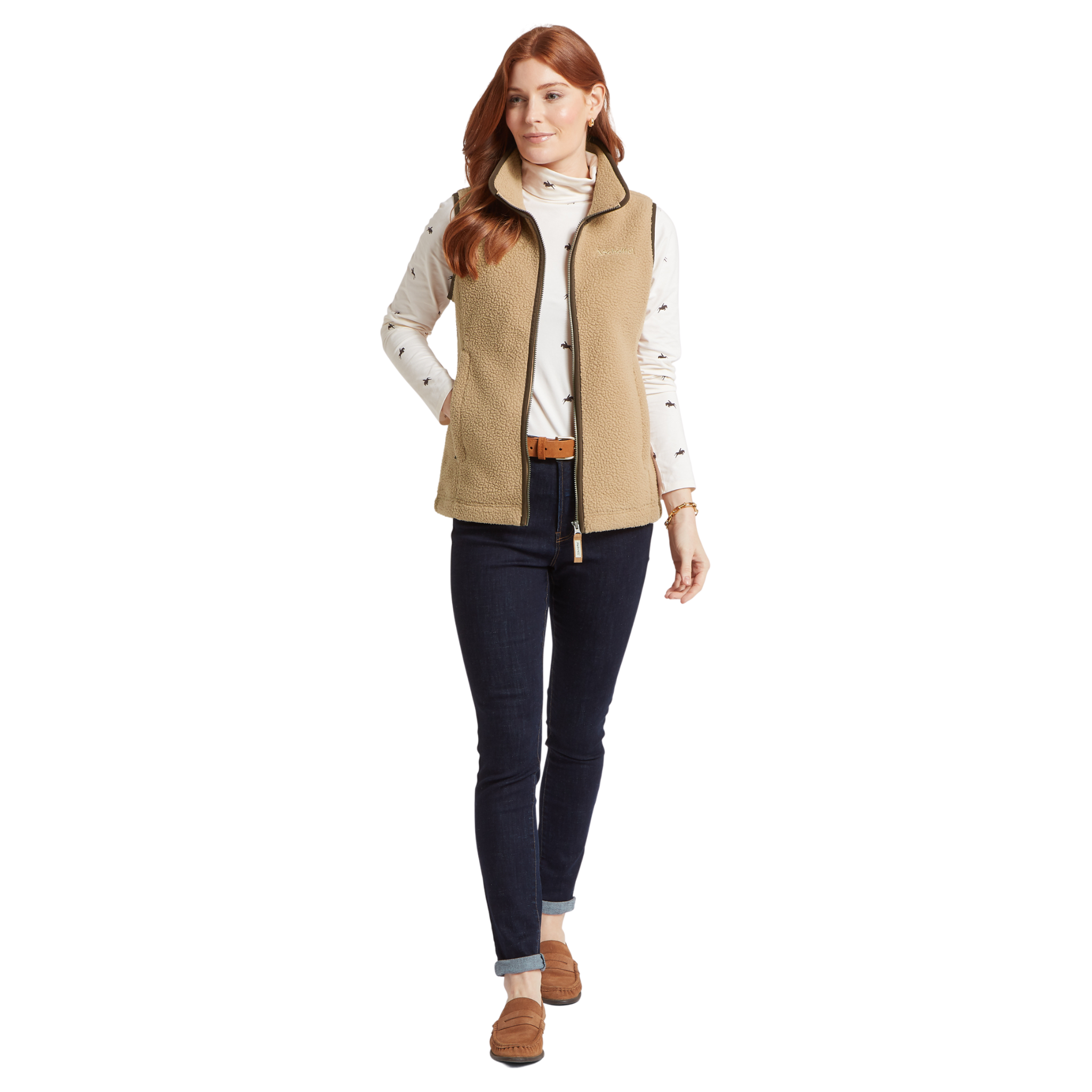 Lyndon Retro Fleece Gilet Tan