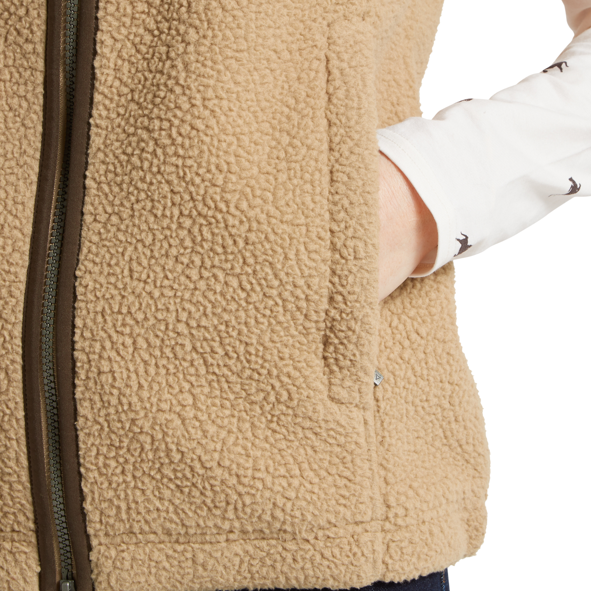Lyndon Retro Fleece Gilet Tan