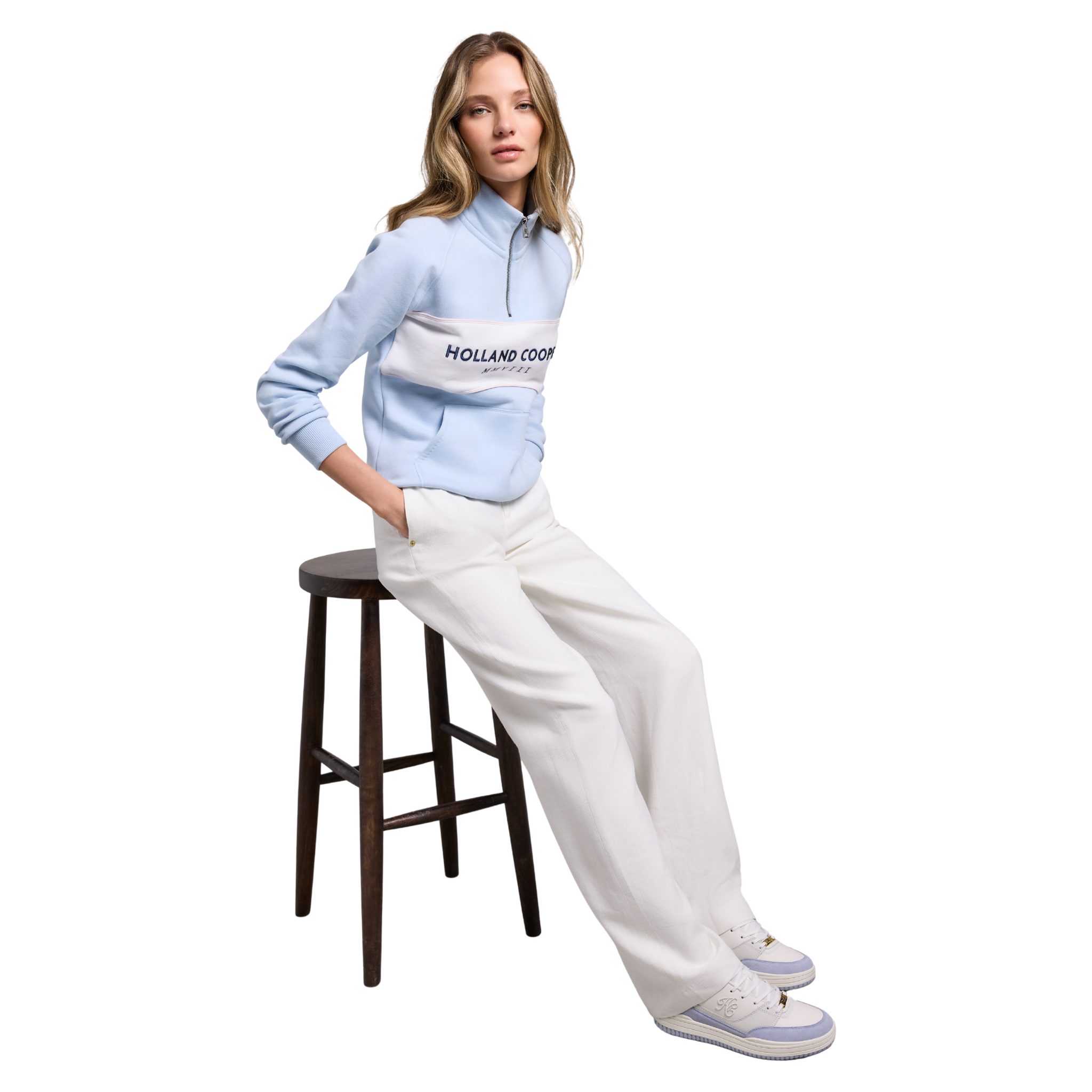 Retro Trainer Cream Smokey Blue