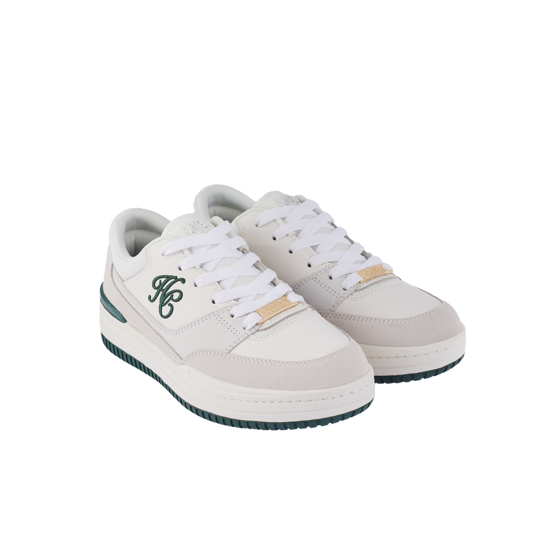 Retro Trainer White Racing Green