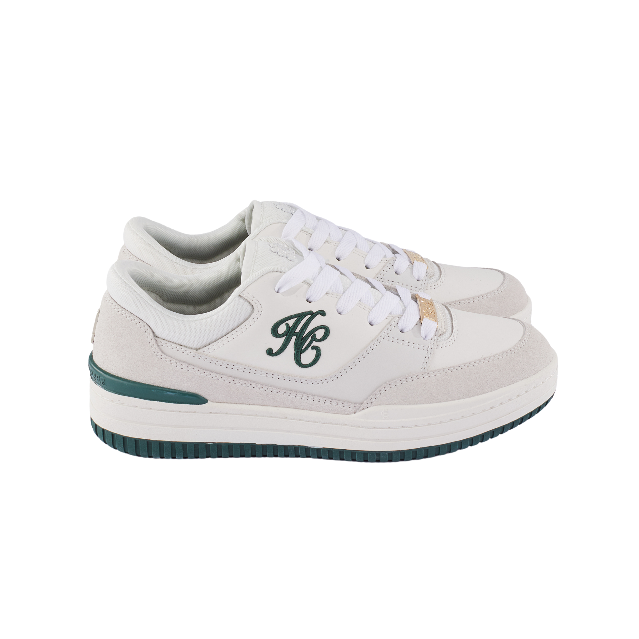 Retro Trainer White Racing Green