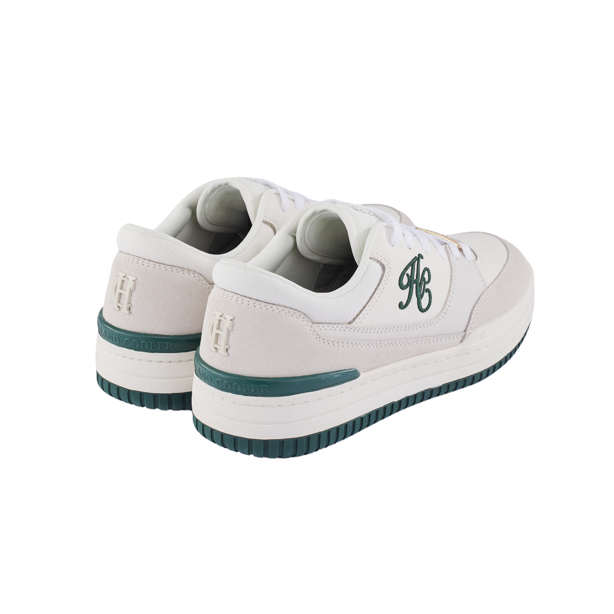 Retro Trainer White Racing Green