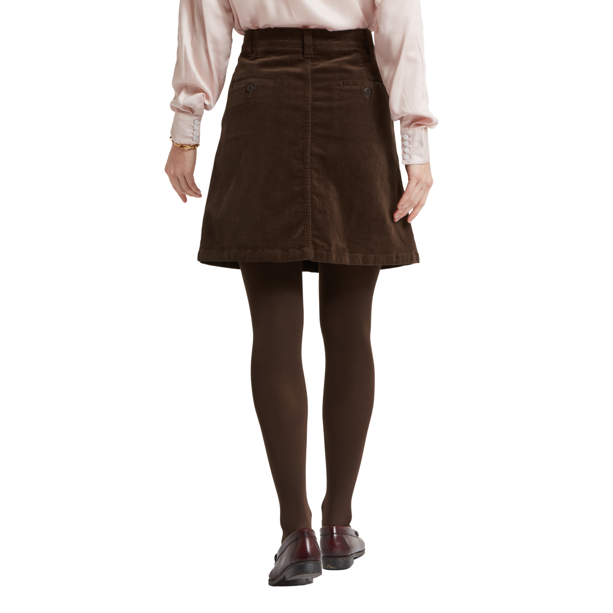 Sage Cord Skirt Chocolate