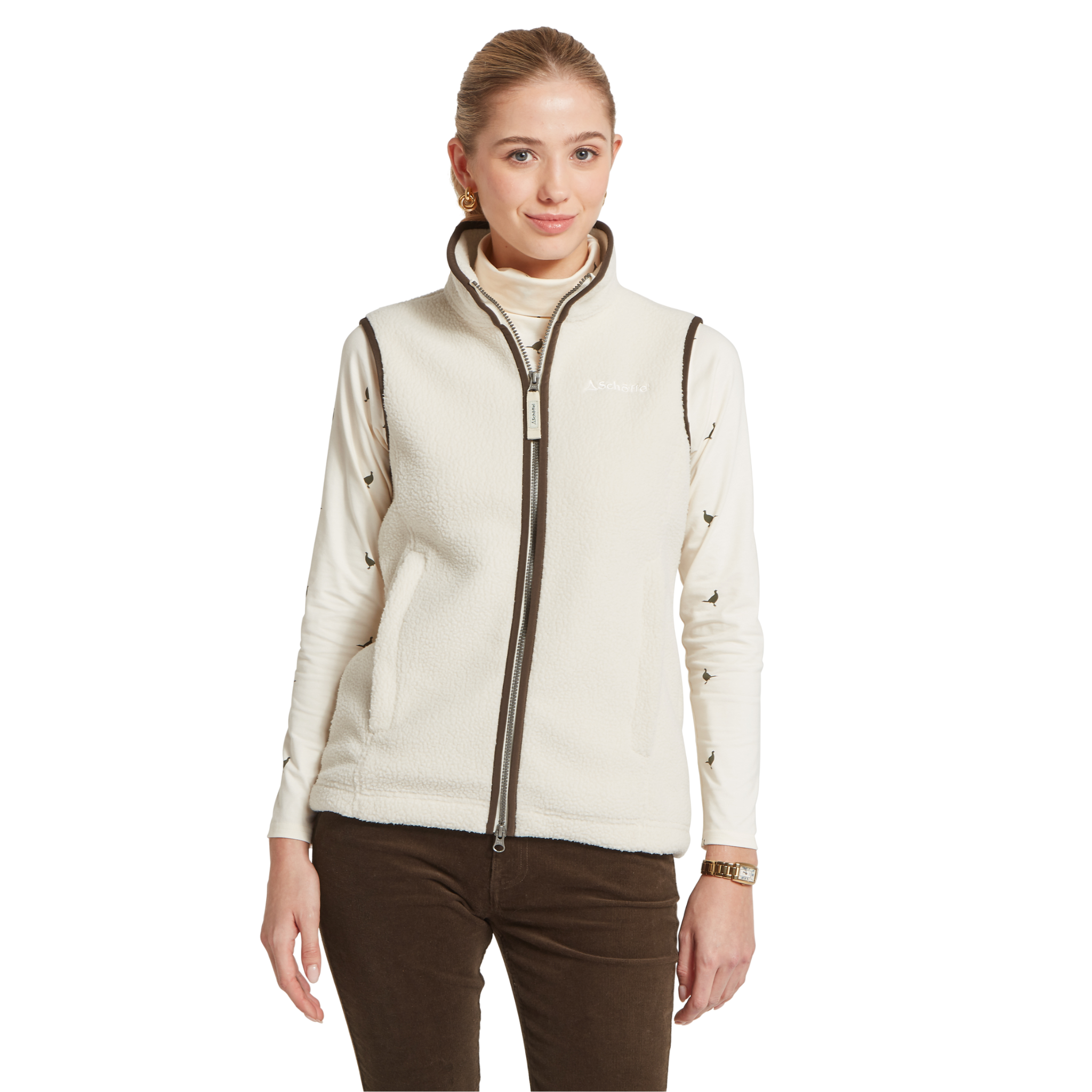 Lyndon Retro Fleece Gilet Soft White