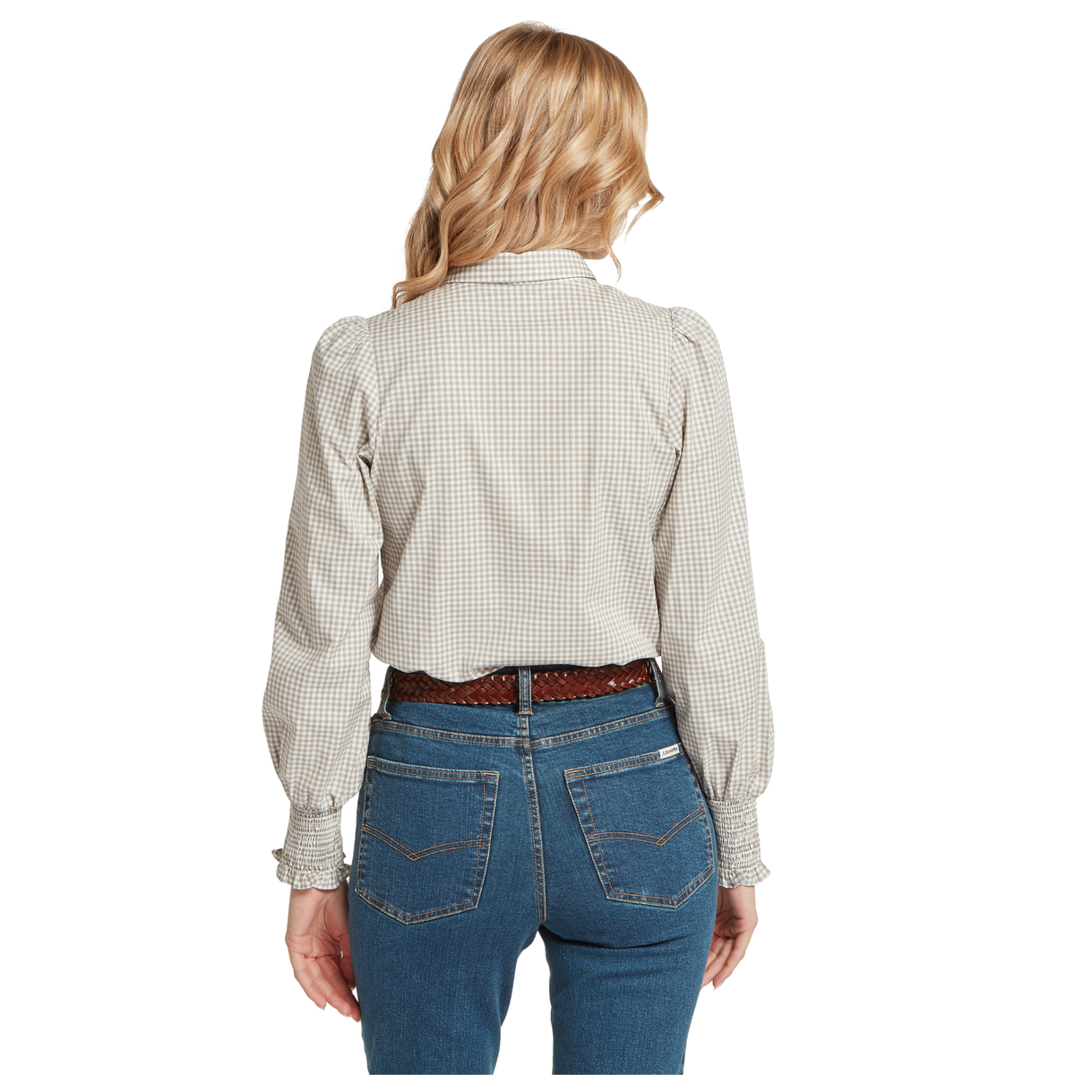 Flora Gingham Shirt Sage Green