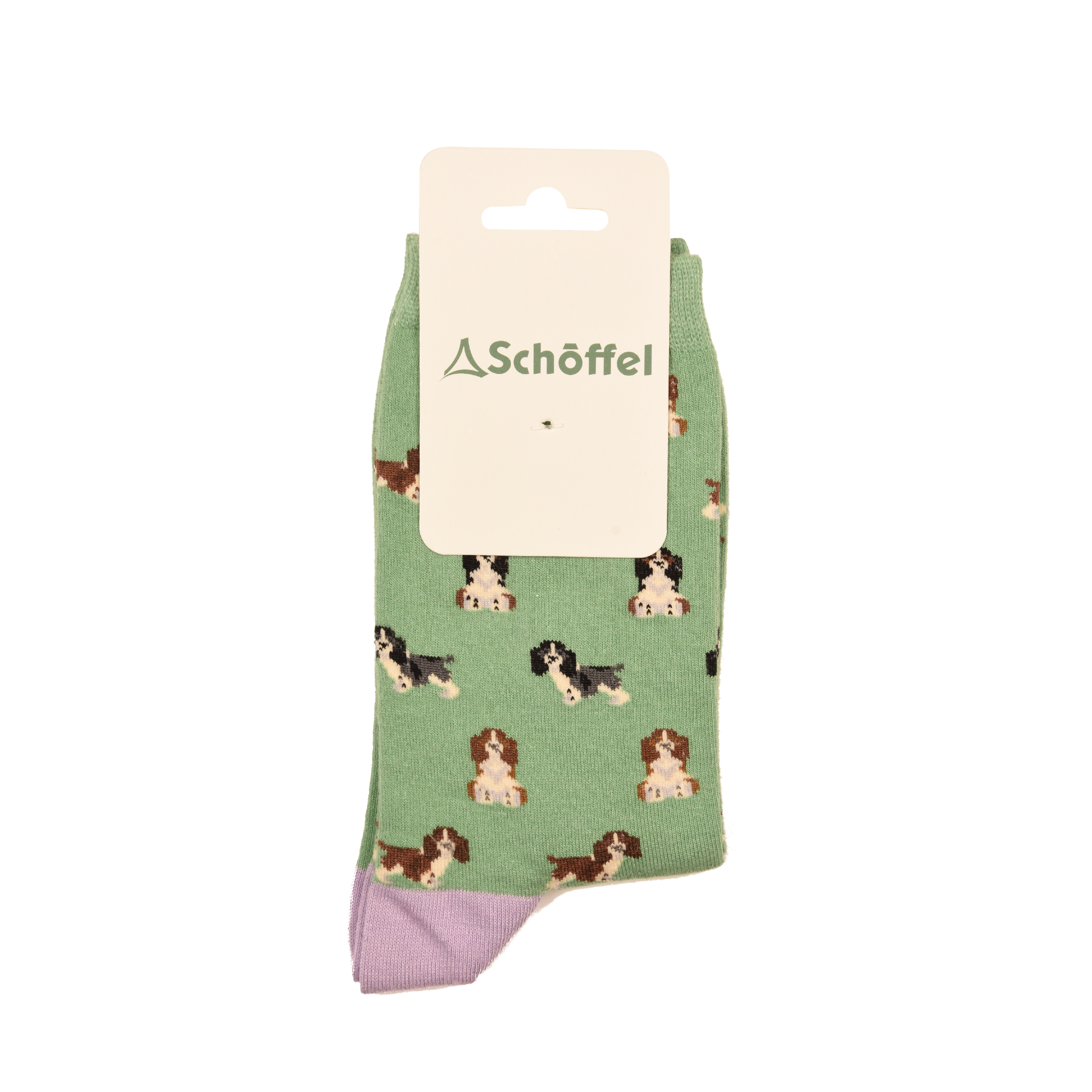 Schoffel Cotton Socks Green Spaniel 4-7