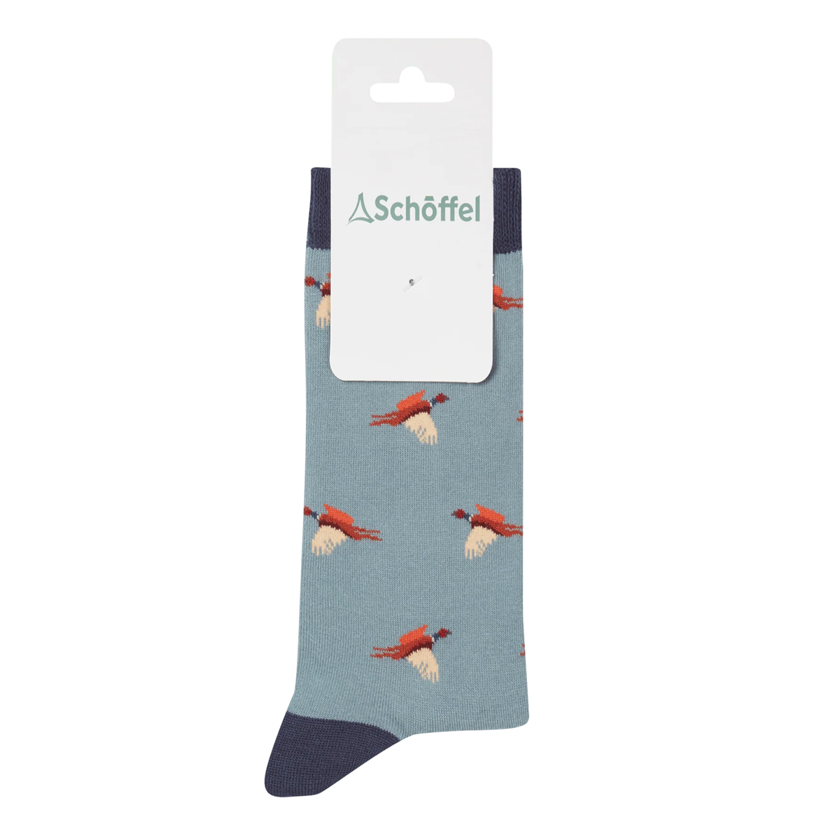 Schoffel Cotton Socks Sterling Blue Pheasant 4-7