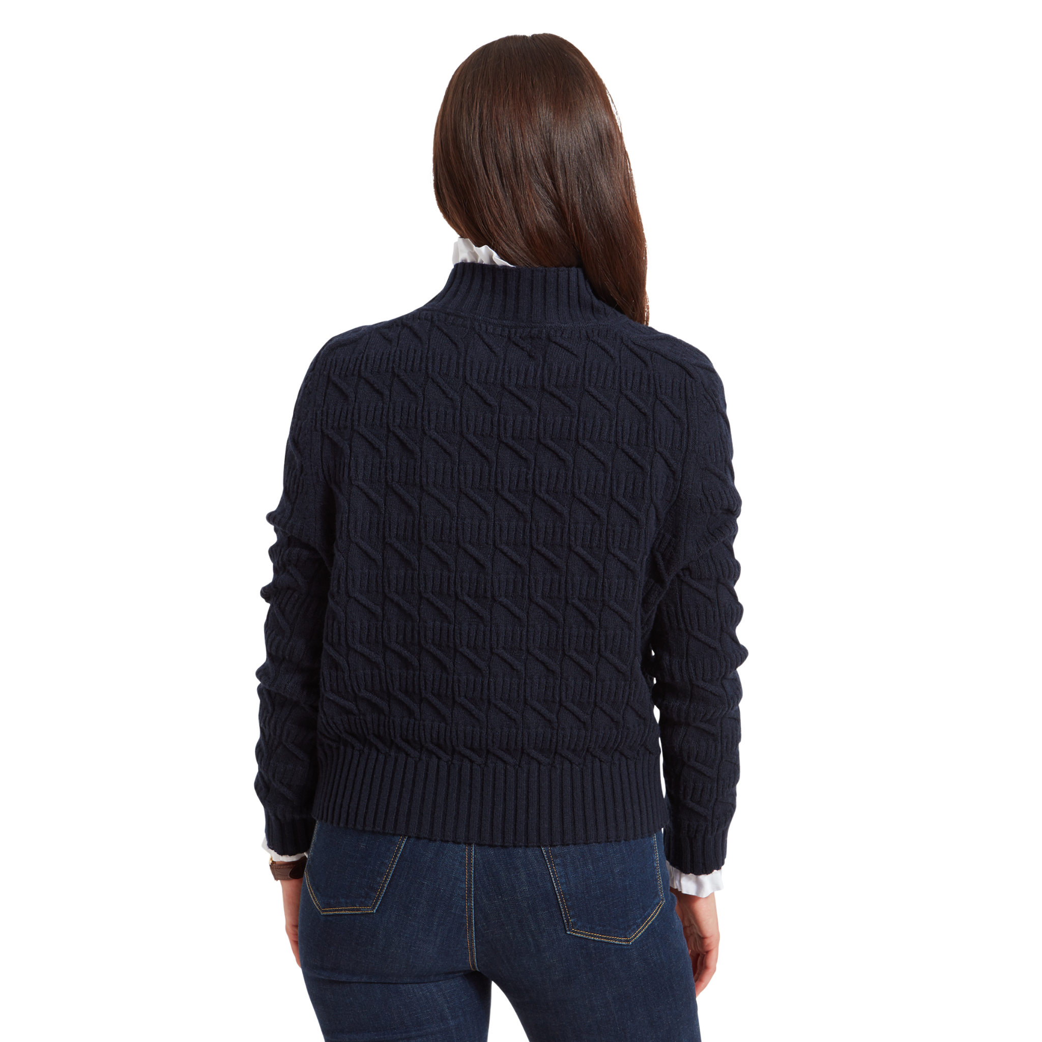 Sandsend Cable Jumper Navy