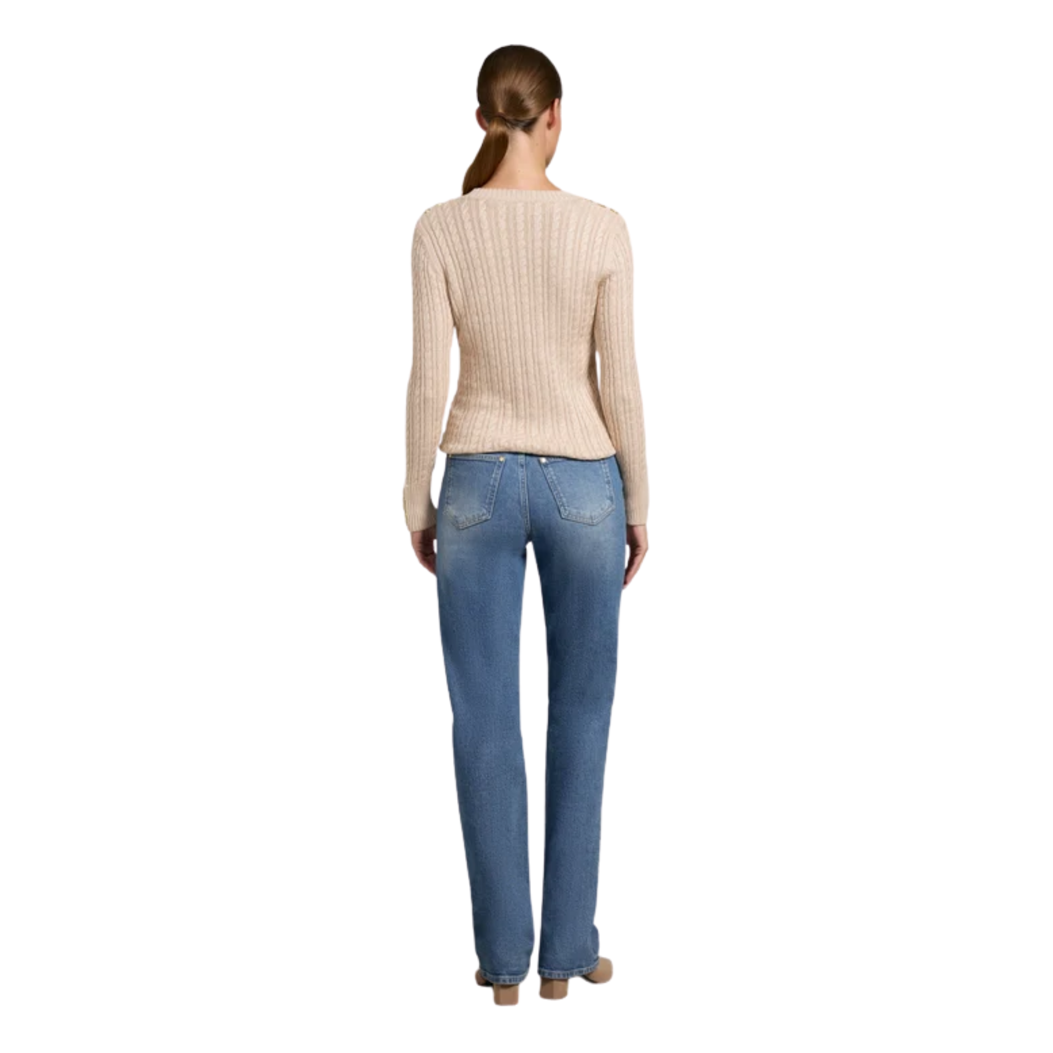 Seattle Cable Crew Knit Oatmeal