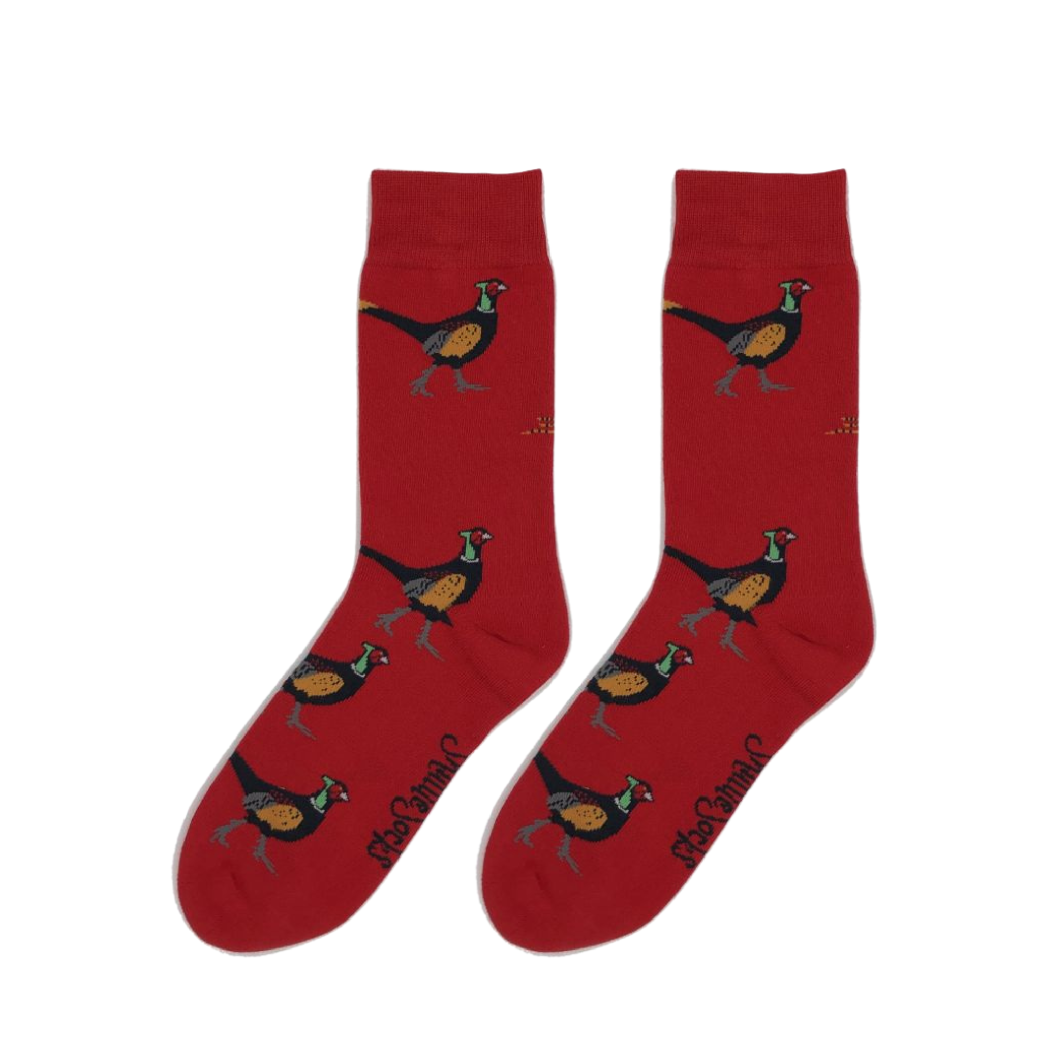 Standing Pheasant Socks Red