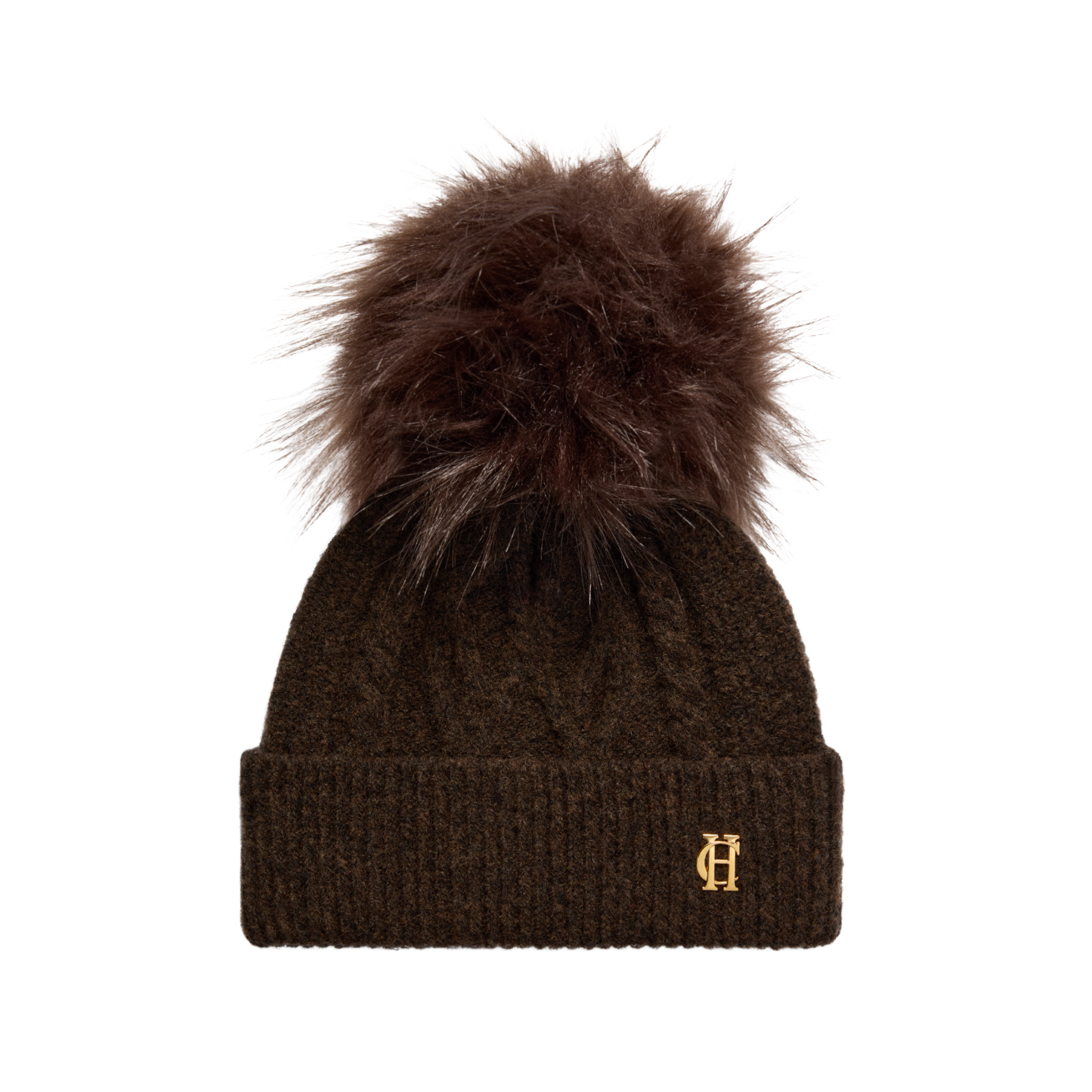 Sloane Cable Bobble Hat Chocolate