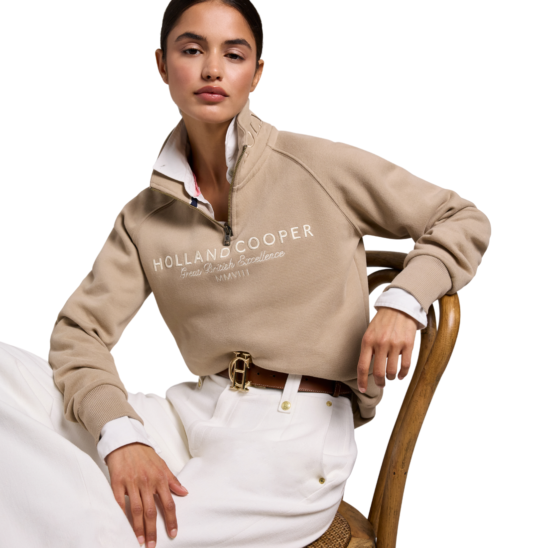 Sporting Goods Zip Henley Taupe