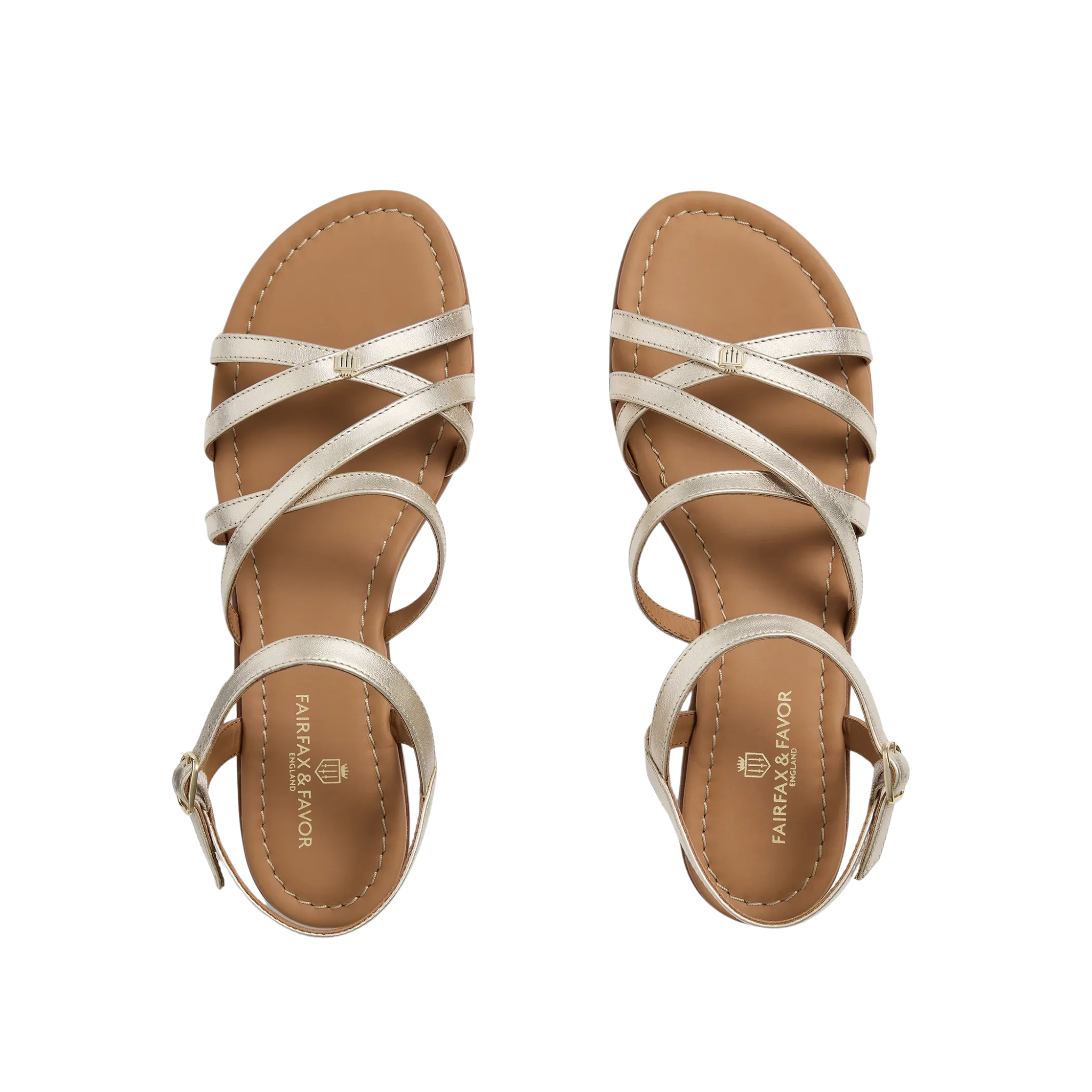 St Ives Sandal Gold Leather