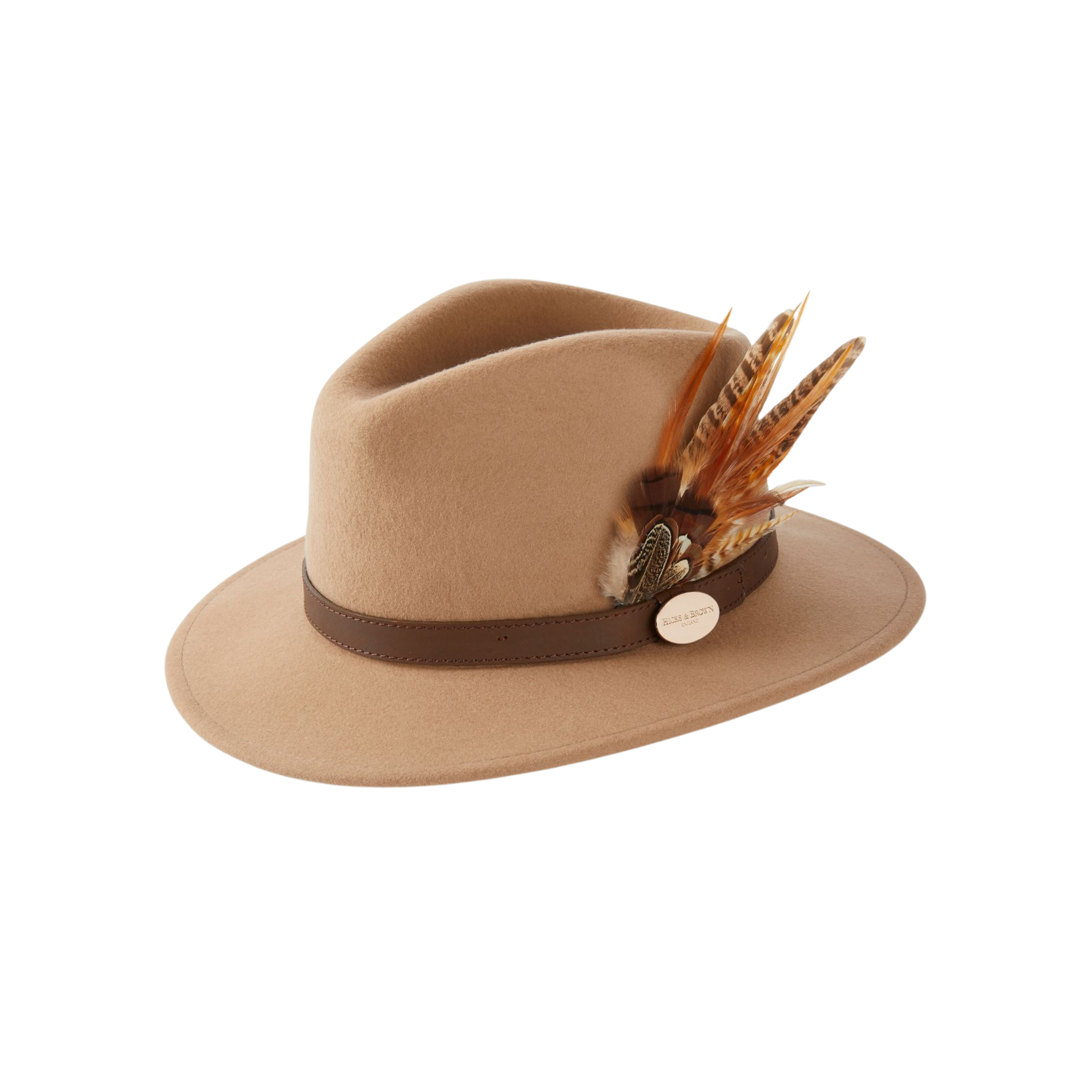 Suffolk Fedora In Camel (Bronze Feather)