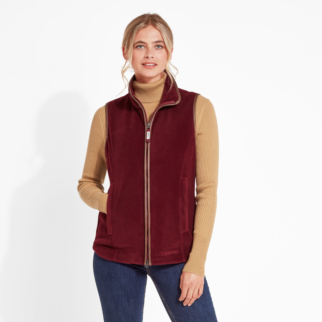 Lyndon Fleece Gilet Claret