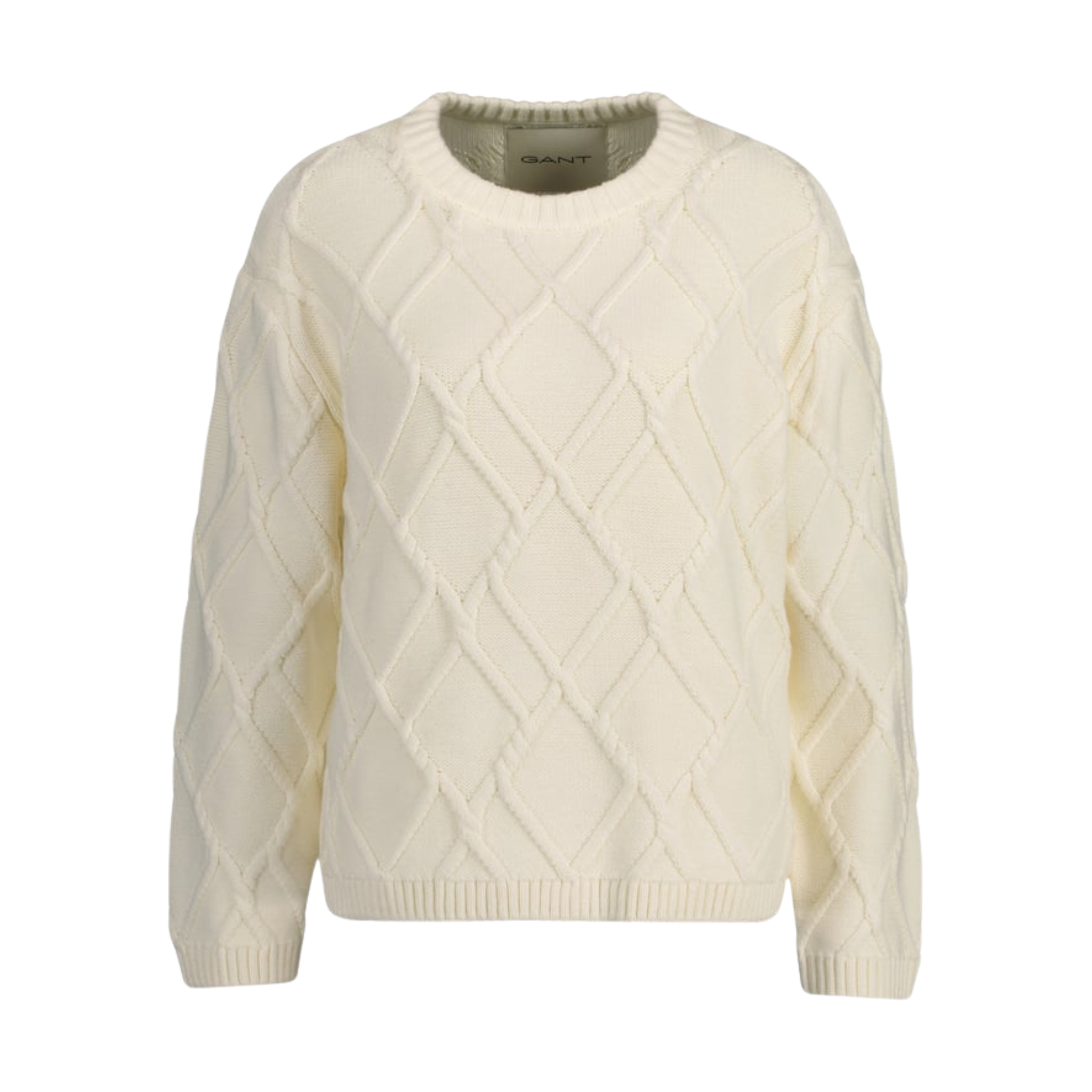 Textured Knit Crew Neck Cream