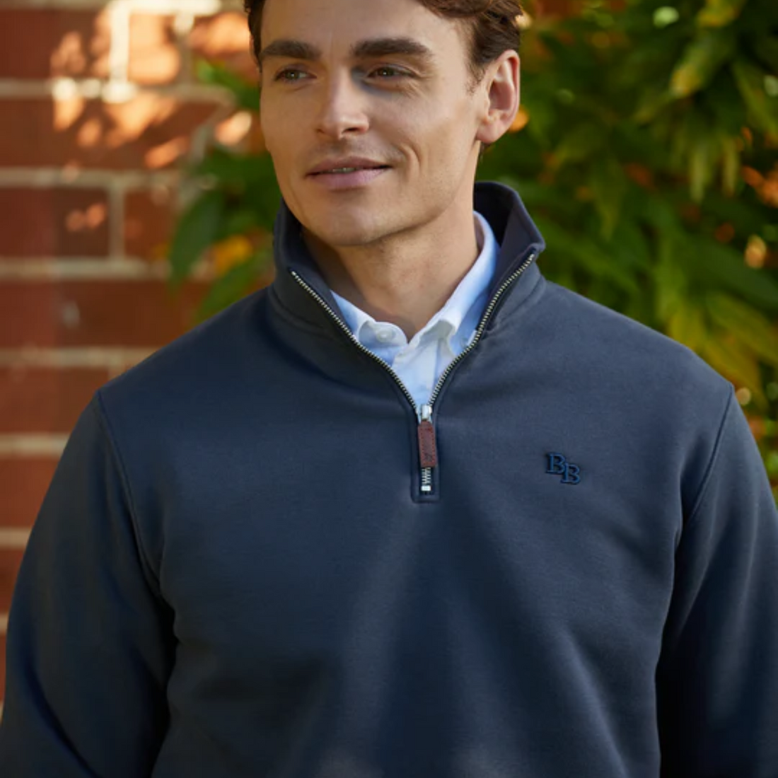 Tuckenhay Unisex Quarter Zip Washed Navy