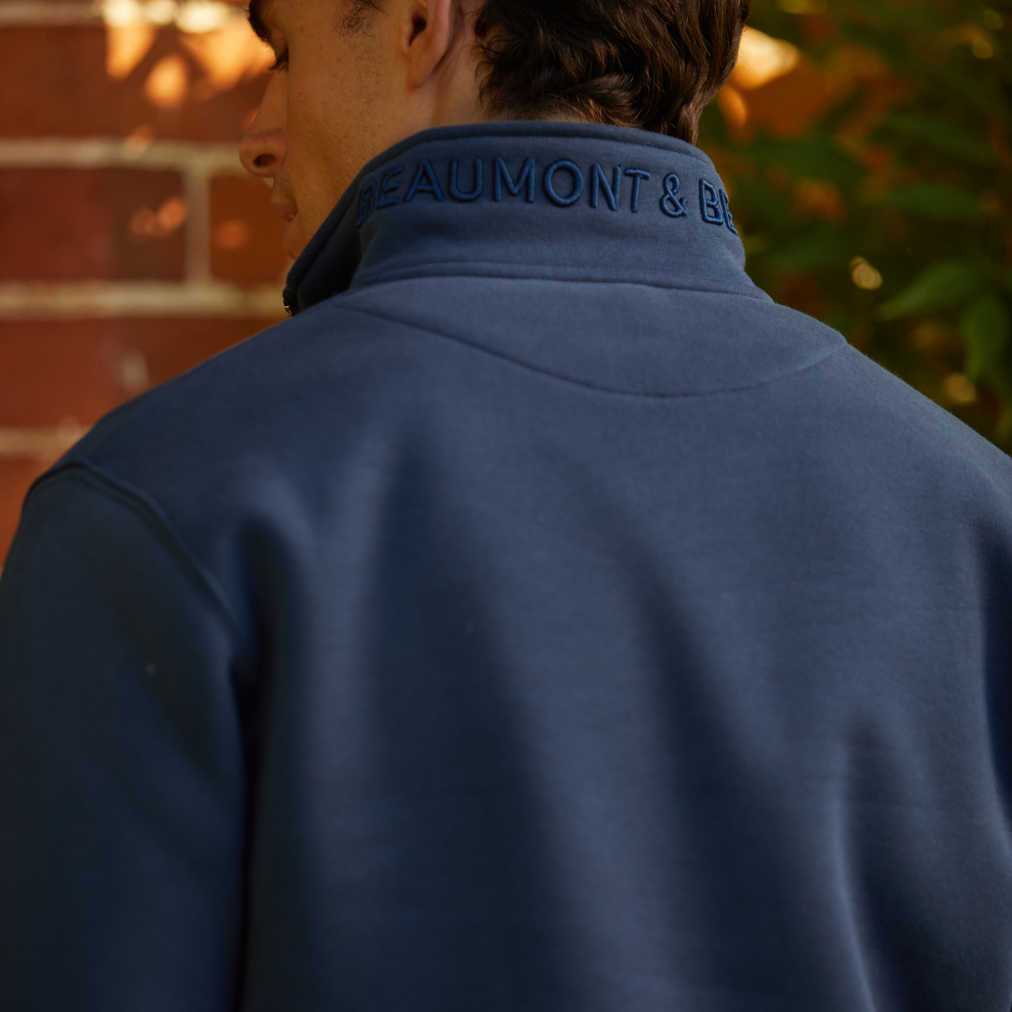 Tuckenhay Unisex Quarter Zip Washed Navy