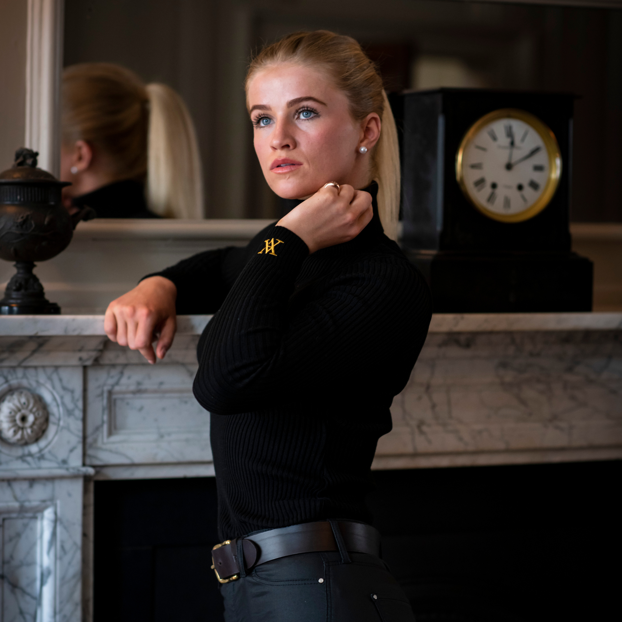 Elizabeth Roll Neck Black