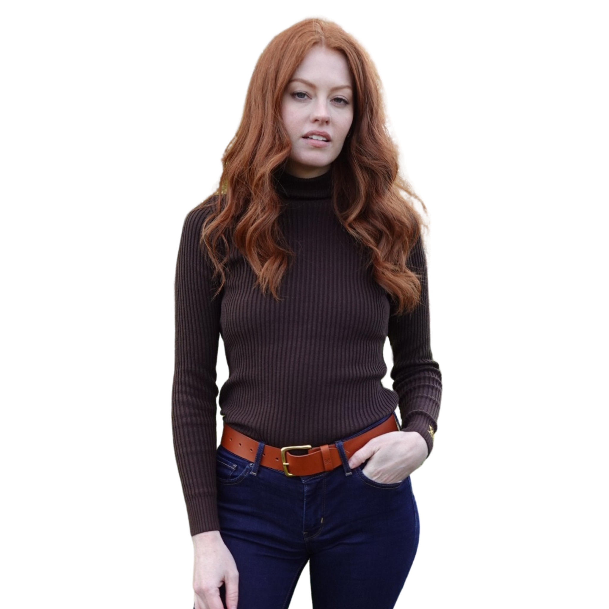 Elizabeth Roll Neck Chocolate