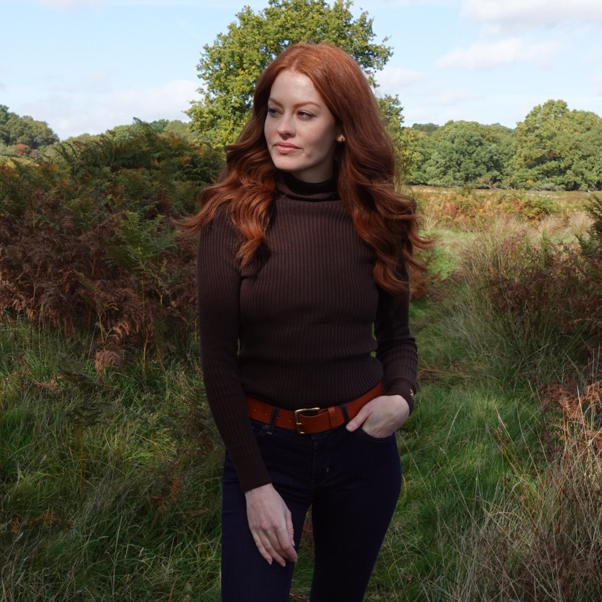 Elizabeth Roll Neck Chocolate