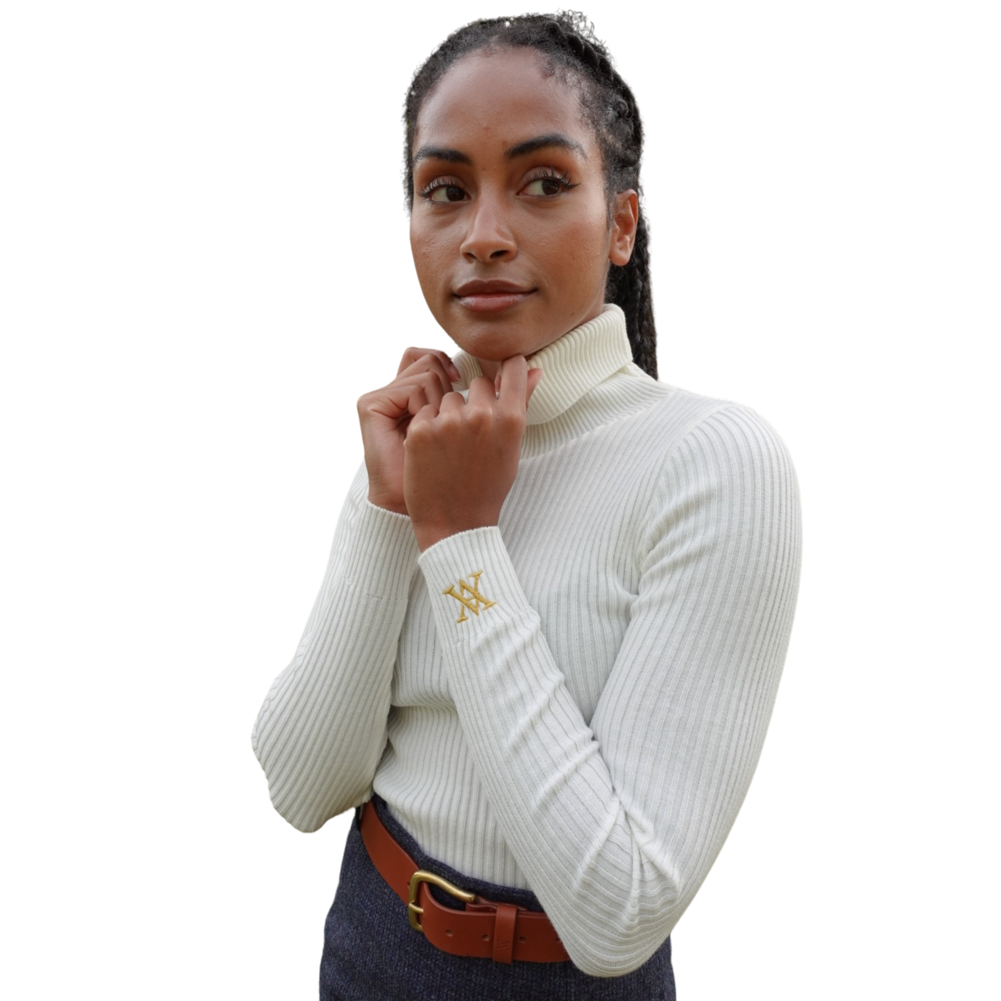 Elizabeth Roll Neck Ivory